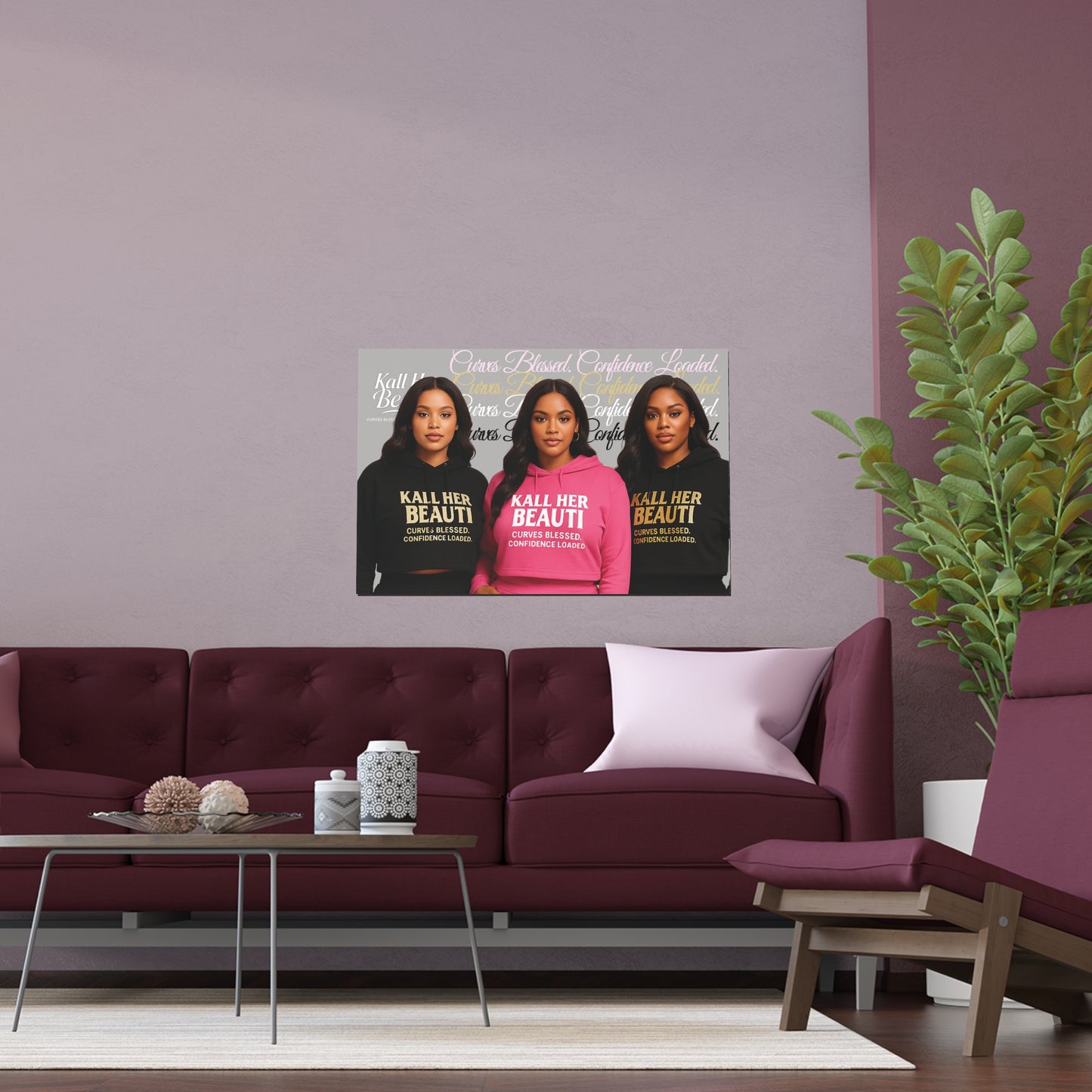 Kall Her Beauti | Curves Blessed Confidence Loaded | Horizontal Silk Poster