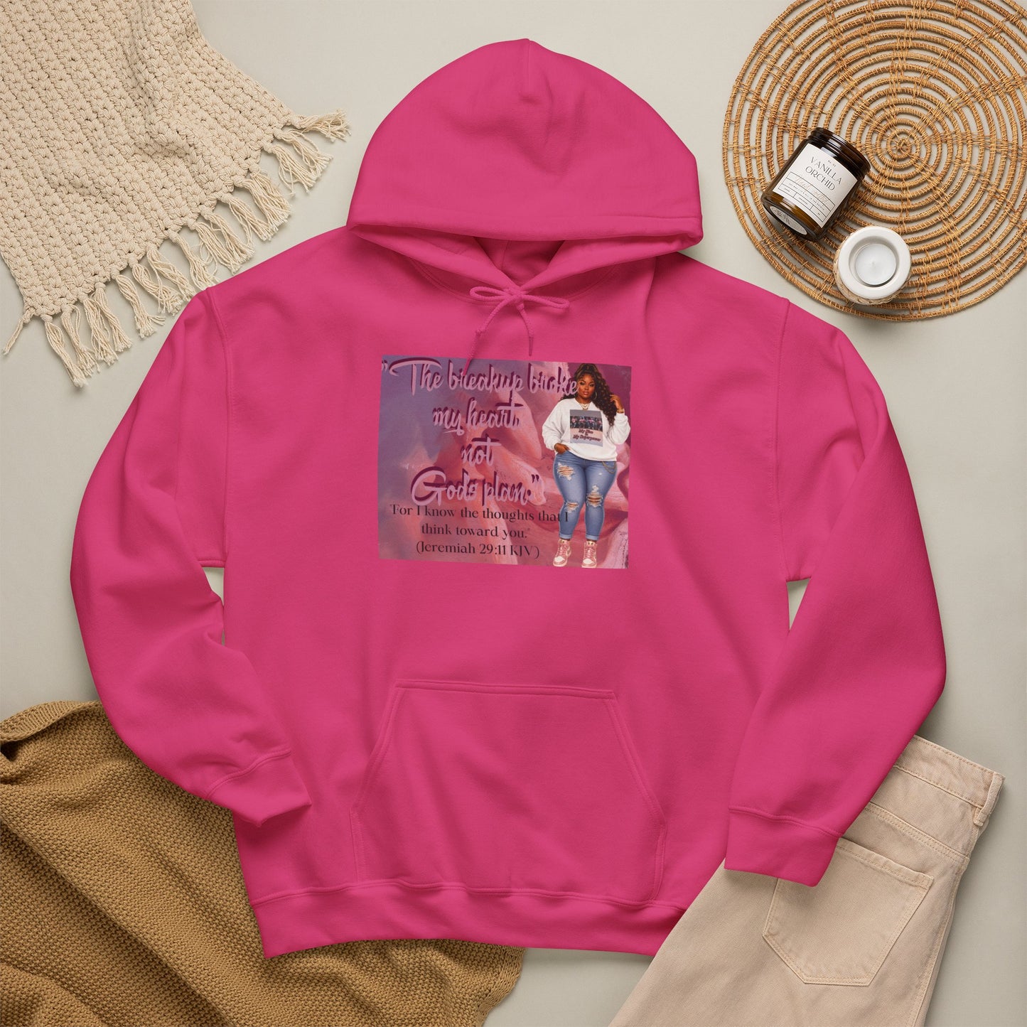 The Breakup Broke My Heart, Not God's Plan Graphic Hoodie| Kall Her Beauti Faith Collection
