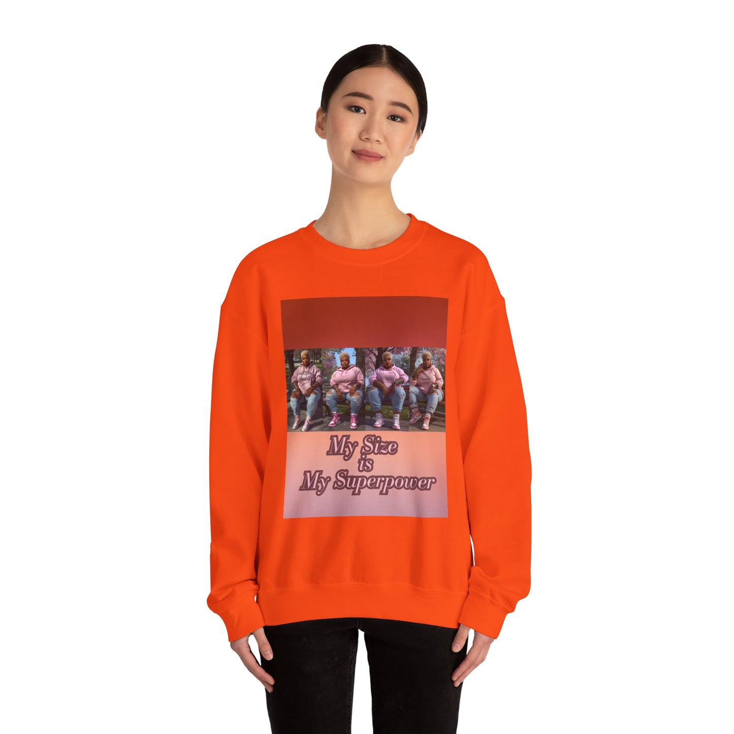My Size is My Superpower Premium Graphic Sweatshirt | Curvy Empowerment Lounge Wear | Kall Her Beaut