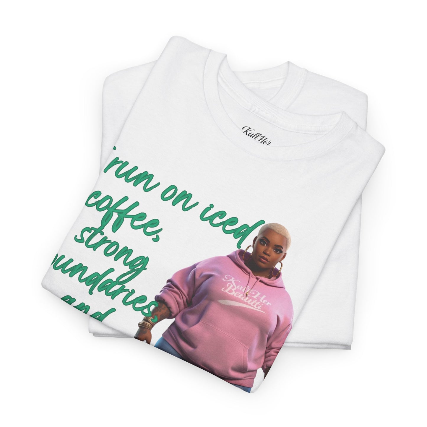 Say It With Your Chest-Iced Coffee & Boundaries" Oversized Streetwear Tee | Plus Size Graphic T-Shirt
