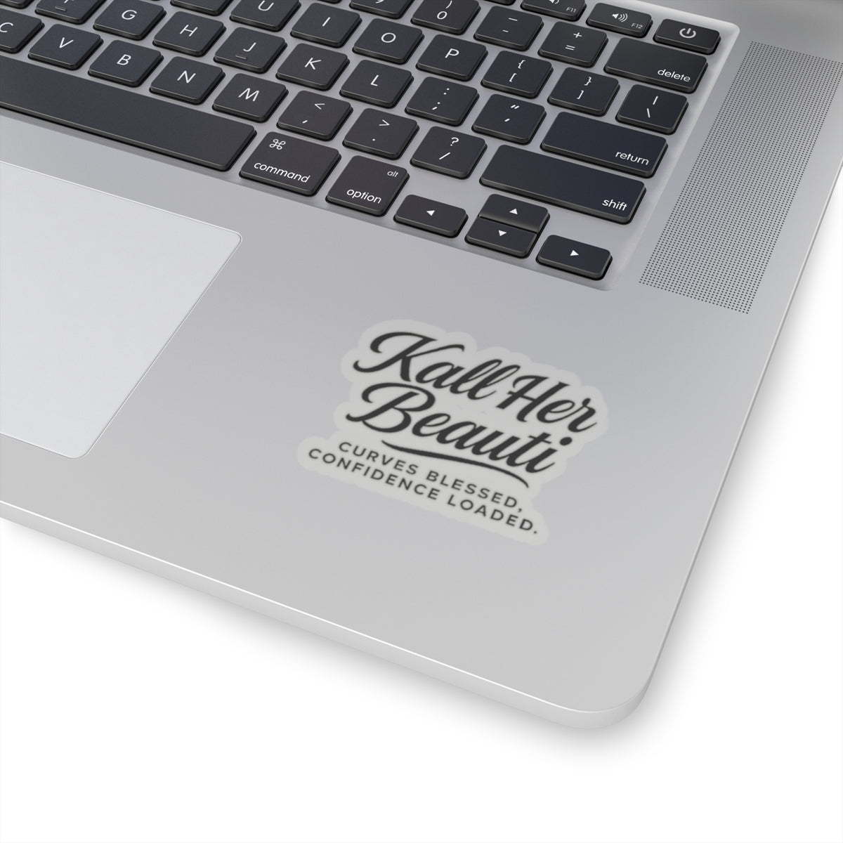 Kall Her Beauti kiss-cut sticker | Curves Blessed, Confidence Loaded