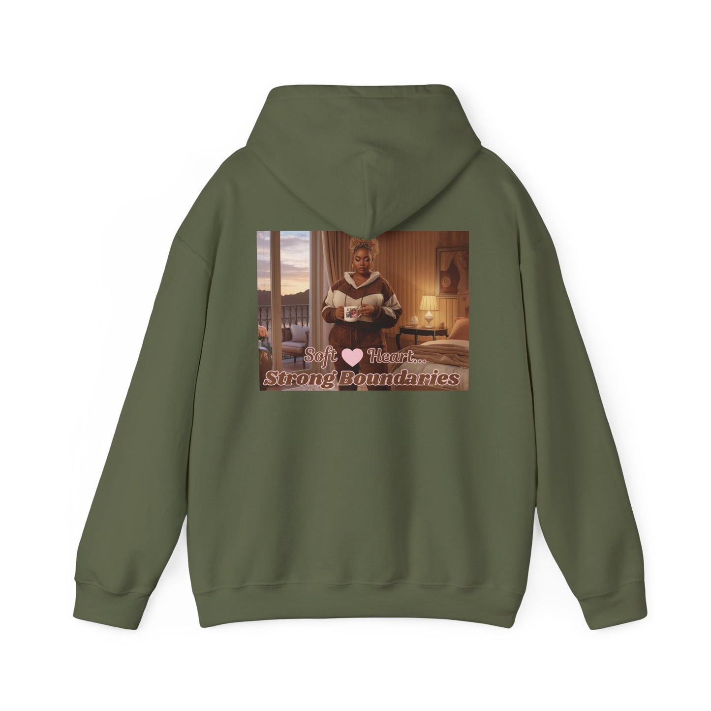 Comfort Hoodie — "Set Strong Boundaries" Vintage Cozy Pullover