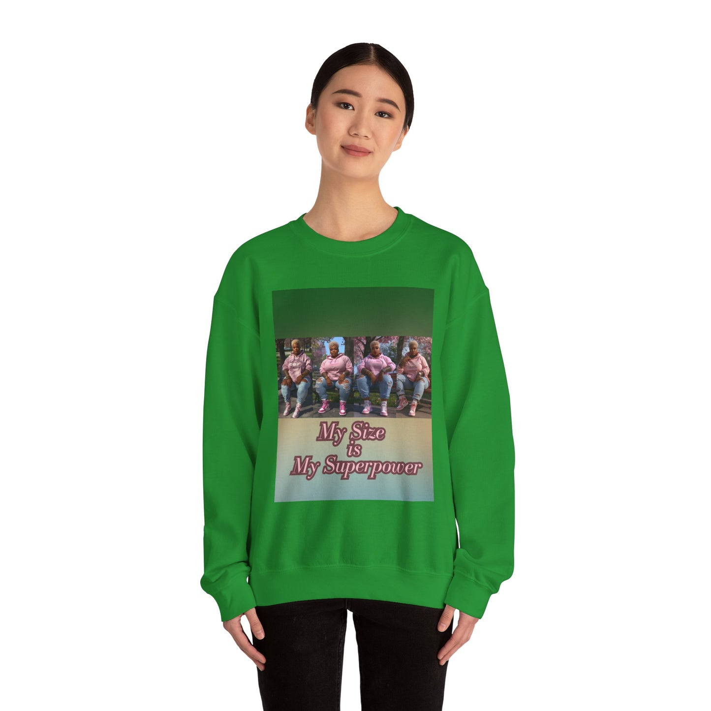 My Size is My Superpower Premium Graphic Sweatshirt | Curvy Empowerment Lounge Wear | Kall Her Beaut