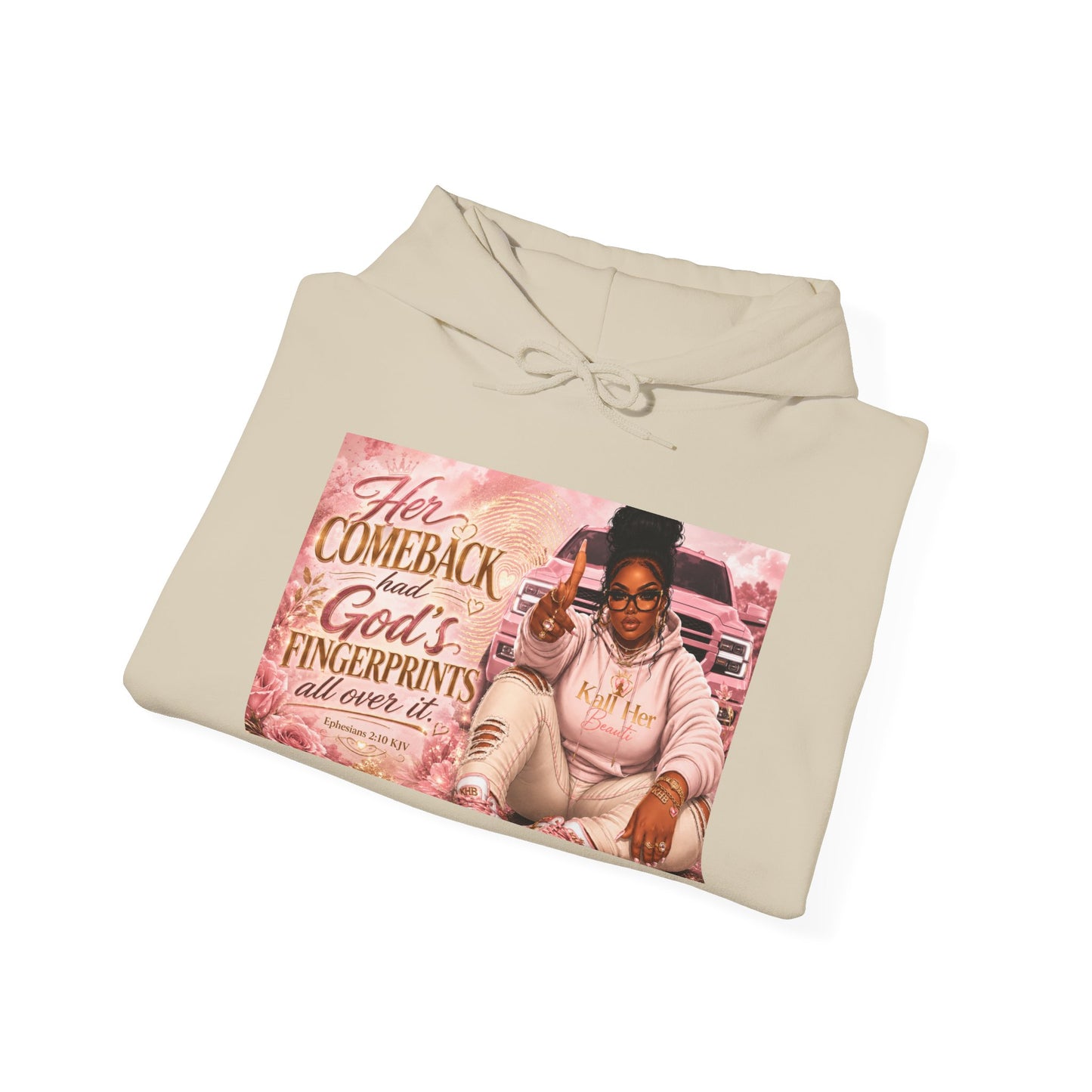 Her Comeback Had God’s Fingerprints All Over It Hoodie| Kall Her Beauti™ Faith Collection