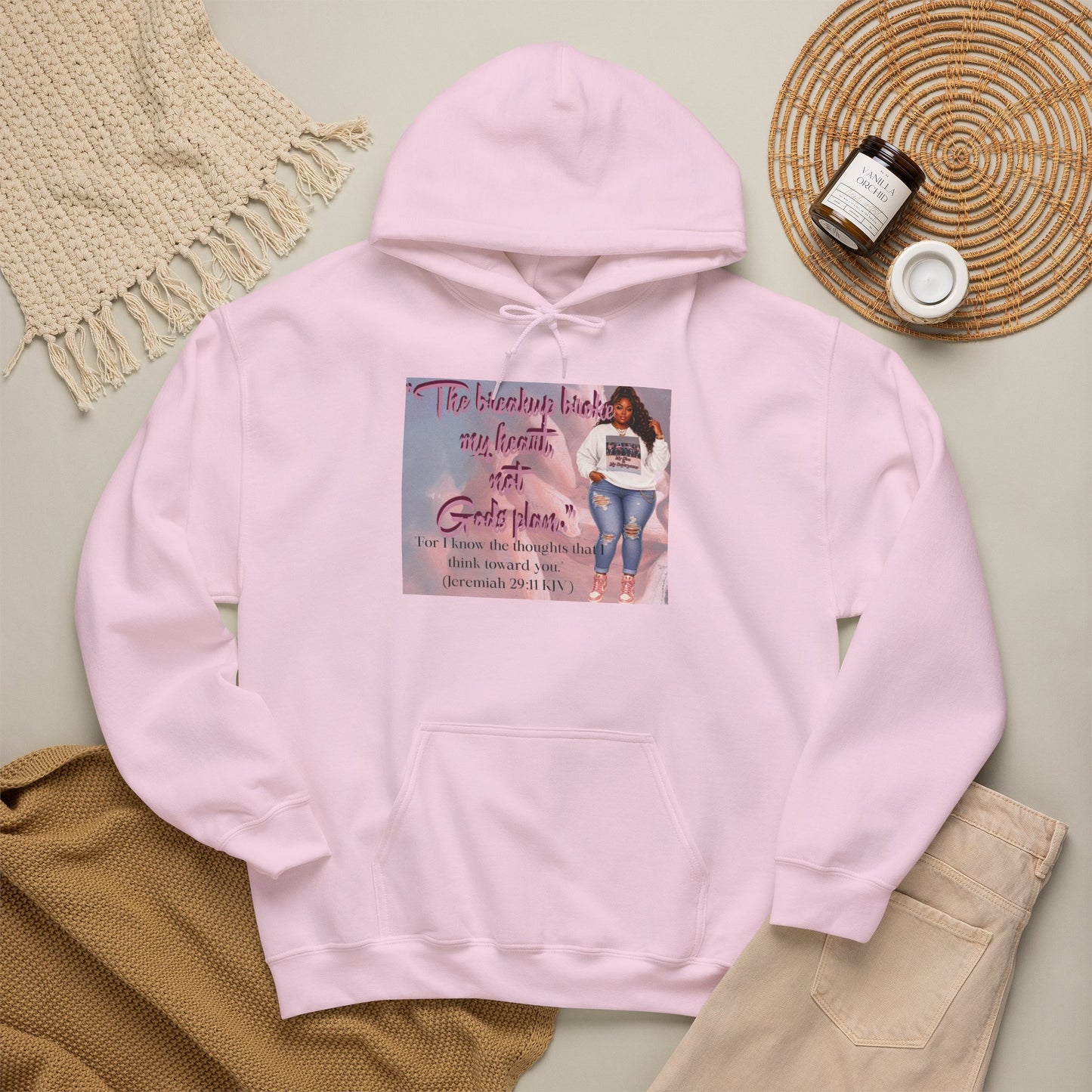 The Breakup Broke My Heart, Not God's Plan Graphic Hoodie| Kall Her Beauti Faith Collection