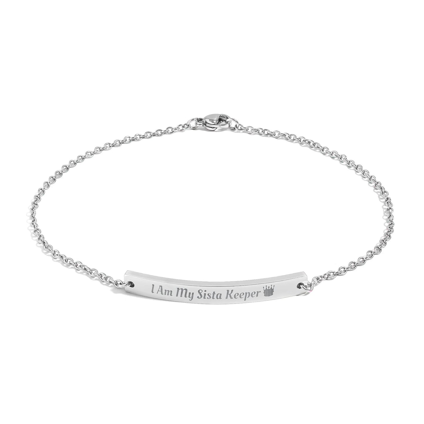 Custom Engraved Curved Bar Anklet | Personalized Minimalist Jewelry