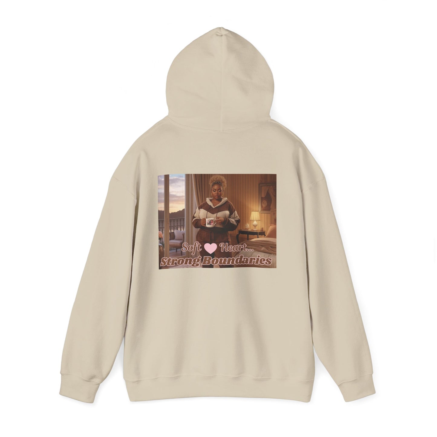 Comfort Hoodie — "Set Strong Boundaries" Vintage Cozy Pullover