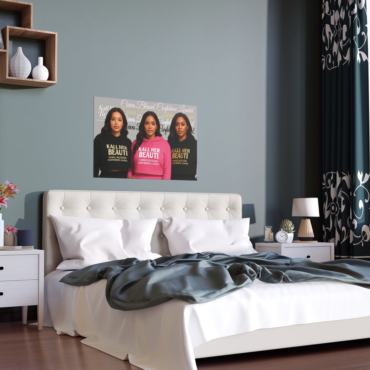 Kall Her Beauti | Curves Blessed Confidence Loaded | Horizontal Silk Poster