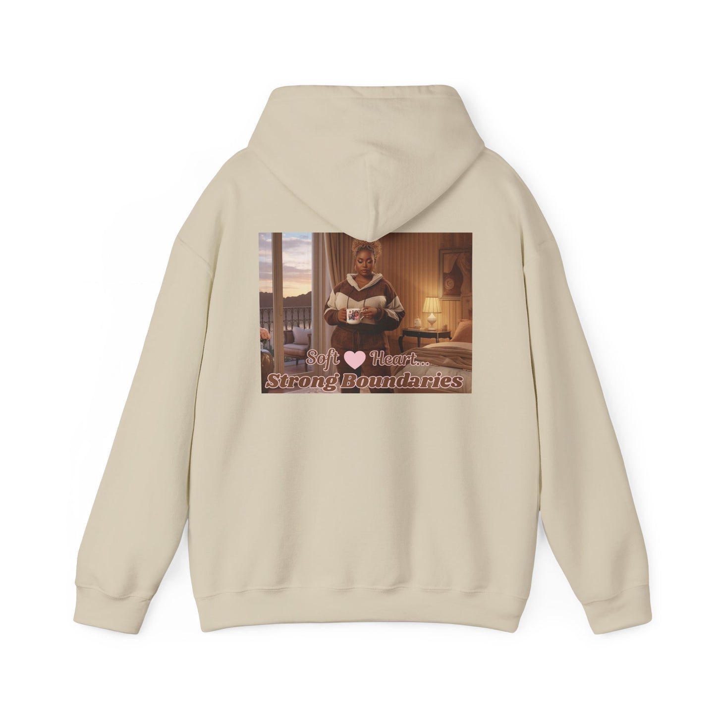 Comfort Hoodie — "Set Strong Boundaries" Vintage Cozy Pullover