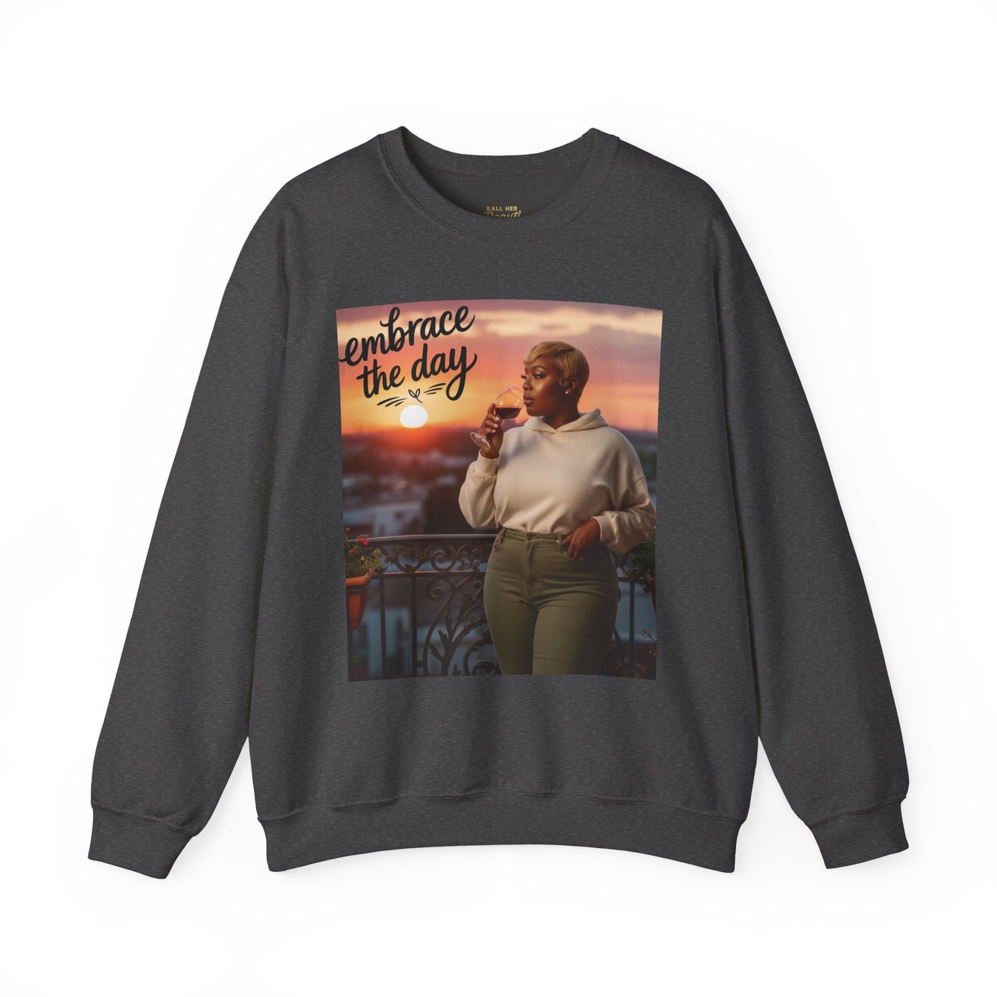 embrace the day Sweatshirt | minimalist hand-lettered quote, script typography