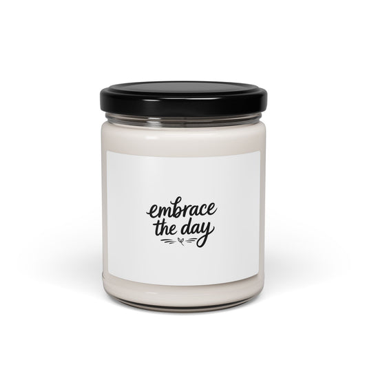 Embrace the Day Hand-Lettered Quote Candle, Soy 9oz |