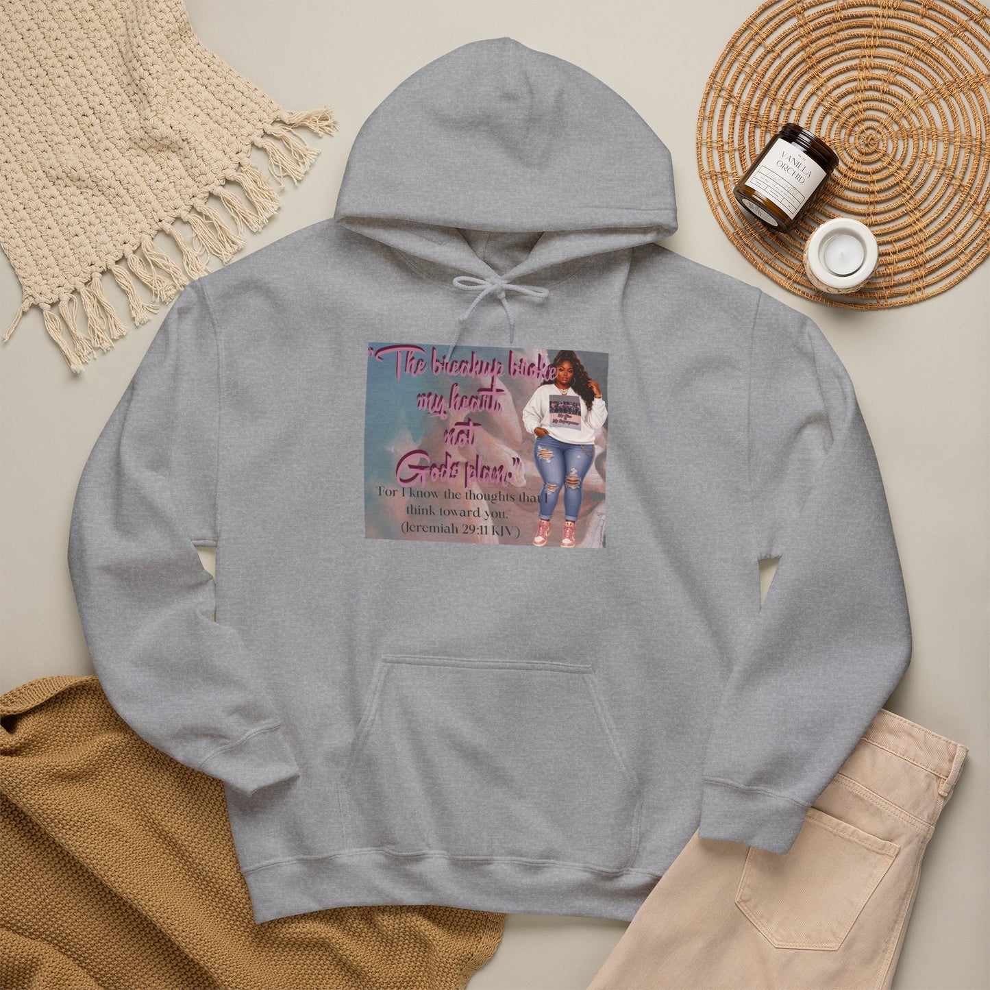 The Breakup Broke My Heart, Not God's Plan Graphic Hoodie| Kall Her Beauti Faith Collection