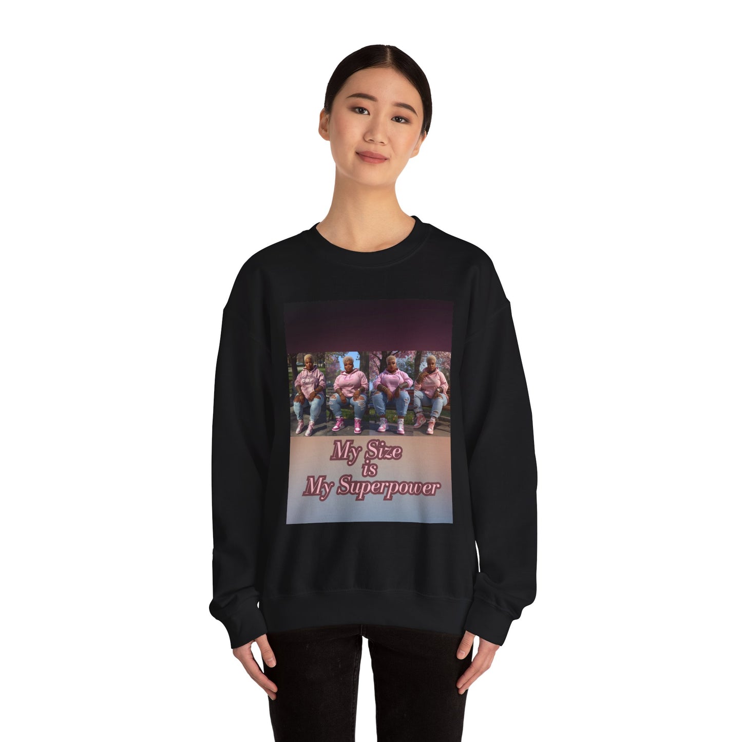 My Size is My Superpower Premium Graphic Sweatshirt | Curvy Empowerment Lounge Wear | Kall Her Beaut
