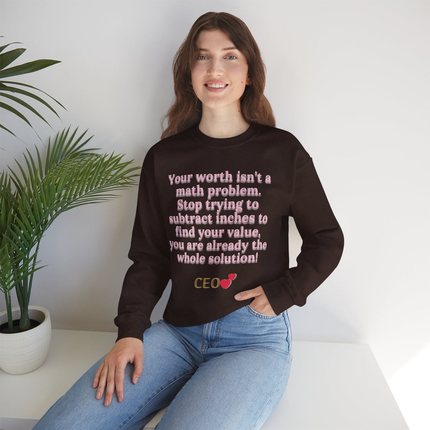 The "Whole Solution" CEO Crewneck | Plus Size Empowerment Sweatshirt | Kall Her Beauti