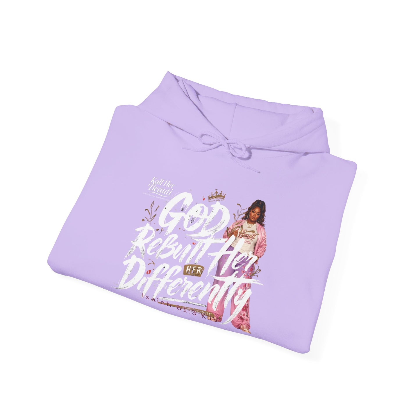 God Rebuilt Her Differently Graphic Hoodie| Kall Her Beauti Faith Collection