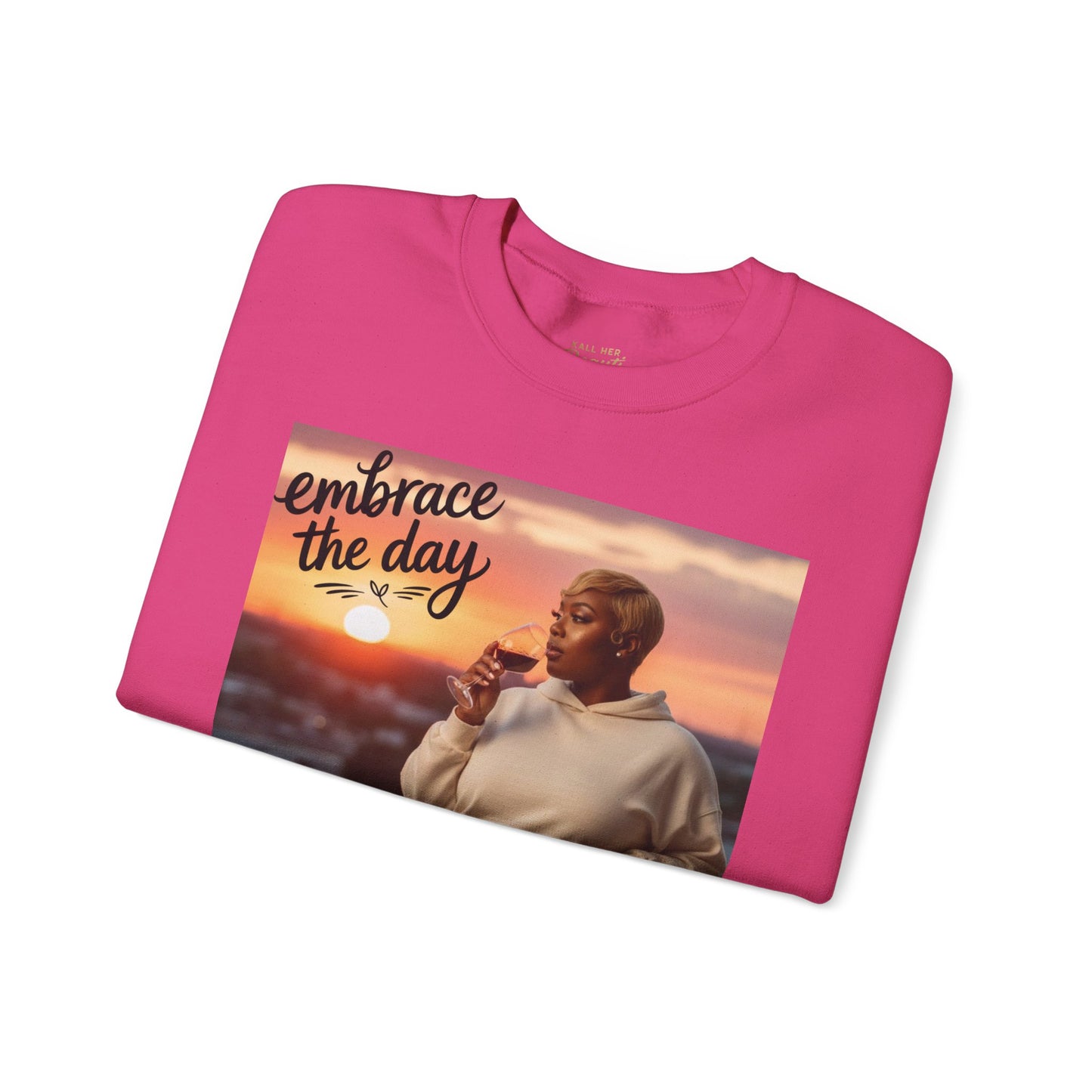 embrace the day Sweatshirt | minimalist hand-lettered quote, script typography