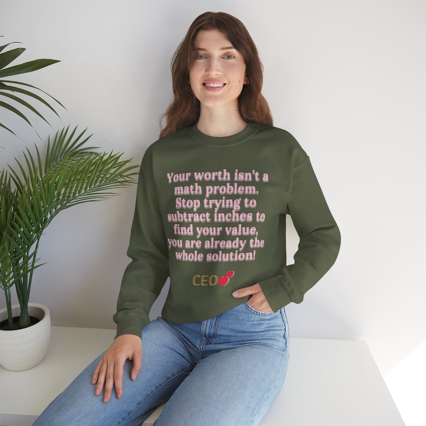 The "Whole Solution" CEO Crewneck | Plus Size Empowerment Sweatshirt | Kall Her Beauti