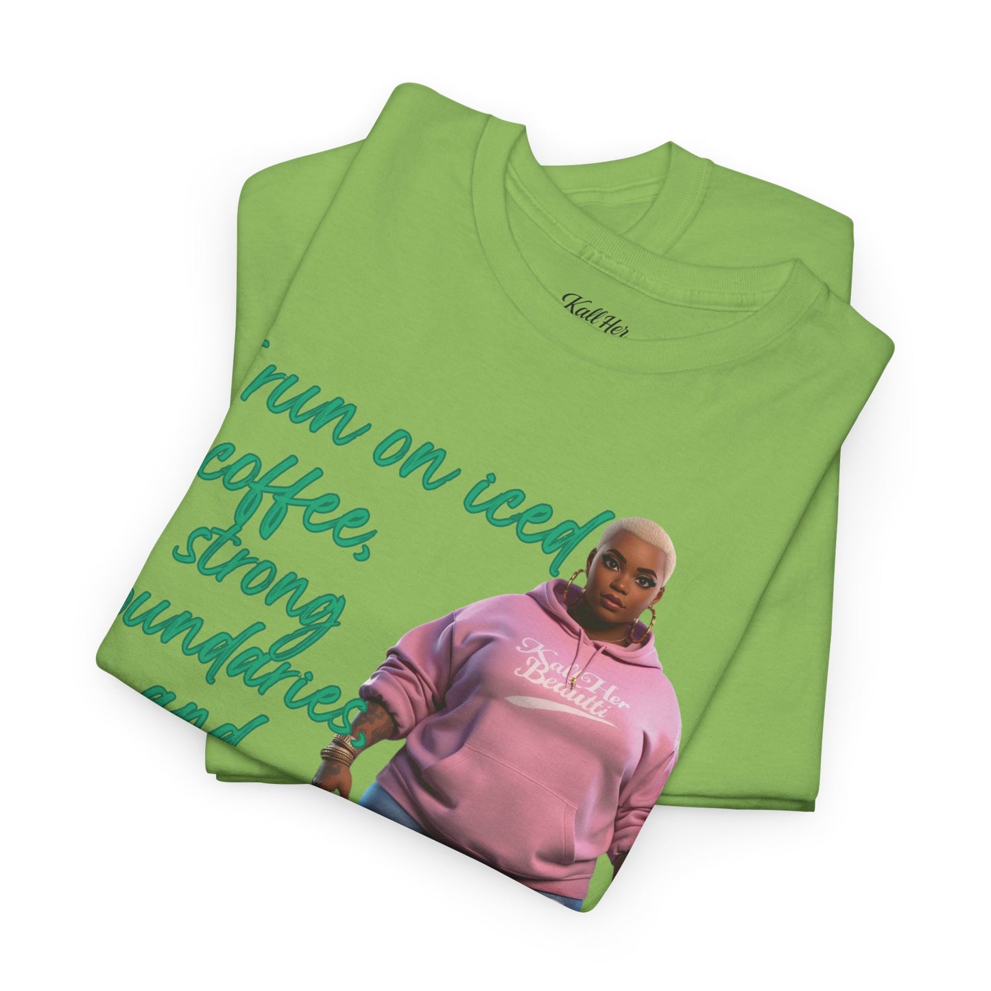 Say It With Your Chest-Iced Coffee & Boundaries" Oversized Streetwear Tee | Plus Size Graphic T-Shirt