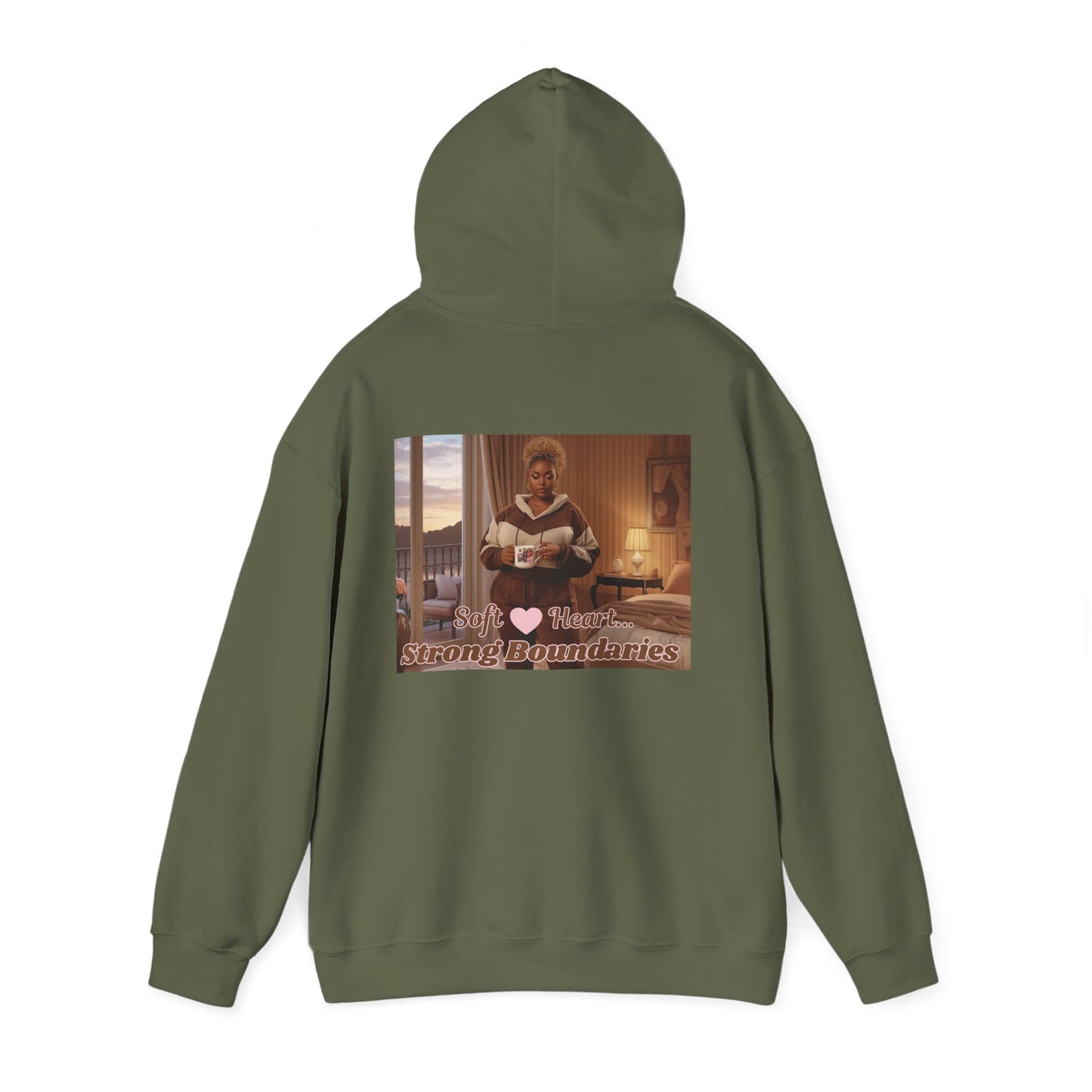 Comfort Hoodie — "Set Strong Boundaries" Vintage Cozy Pullover