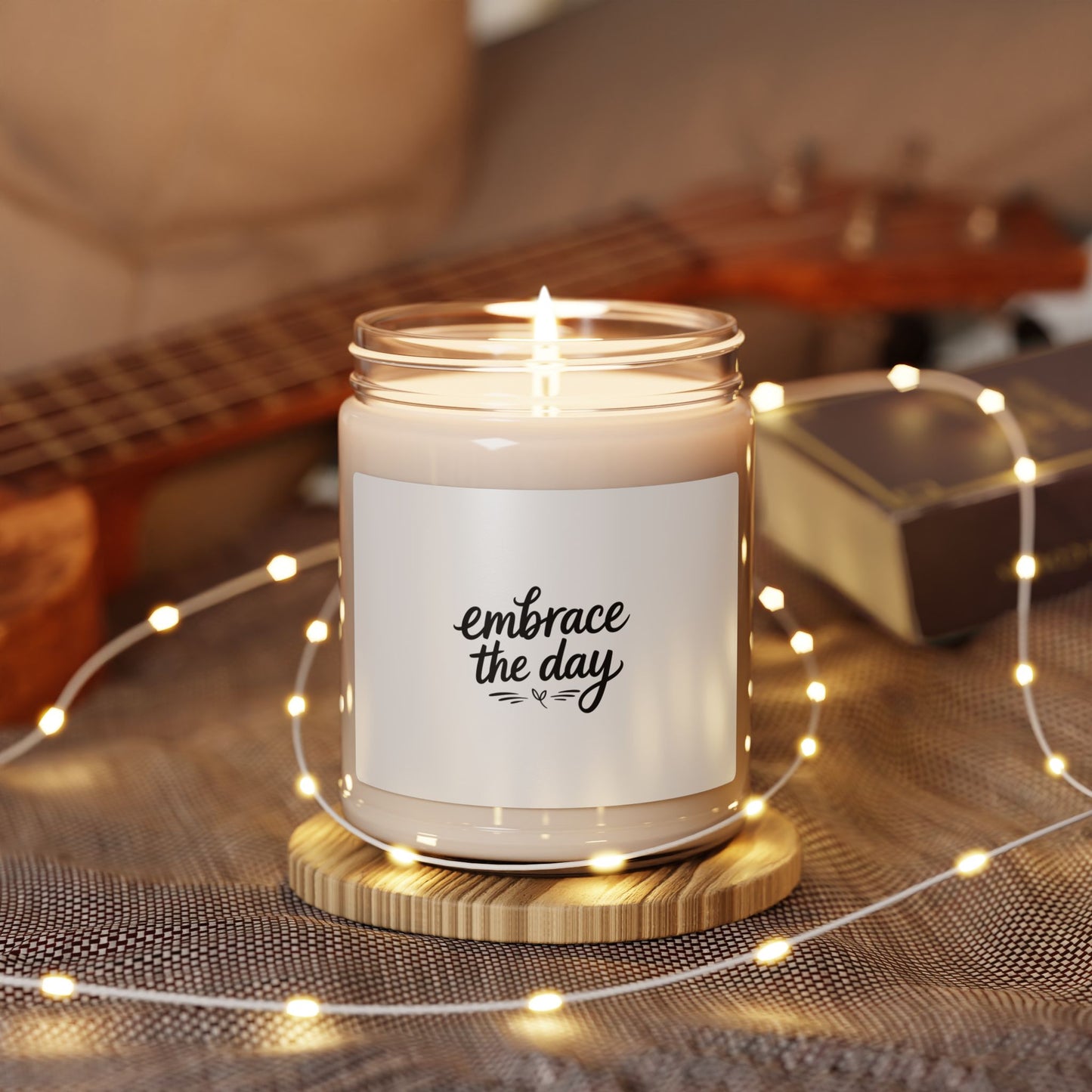 Embrace the Day Hand-Lettered Quote Candle, Soy 9oz |