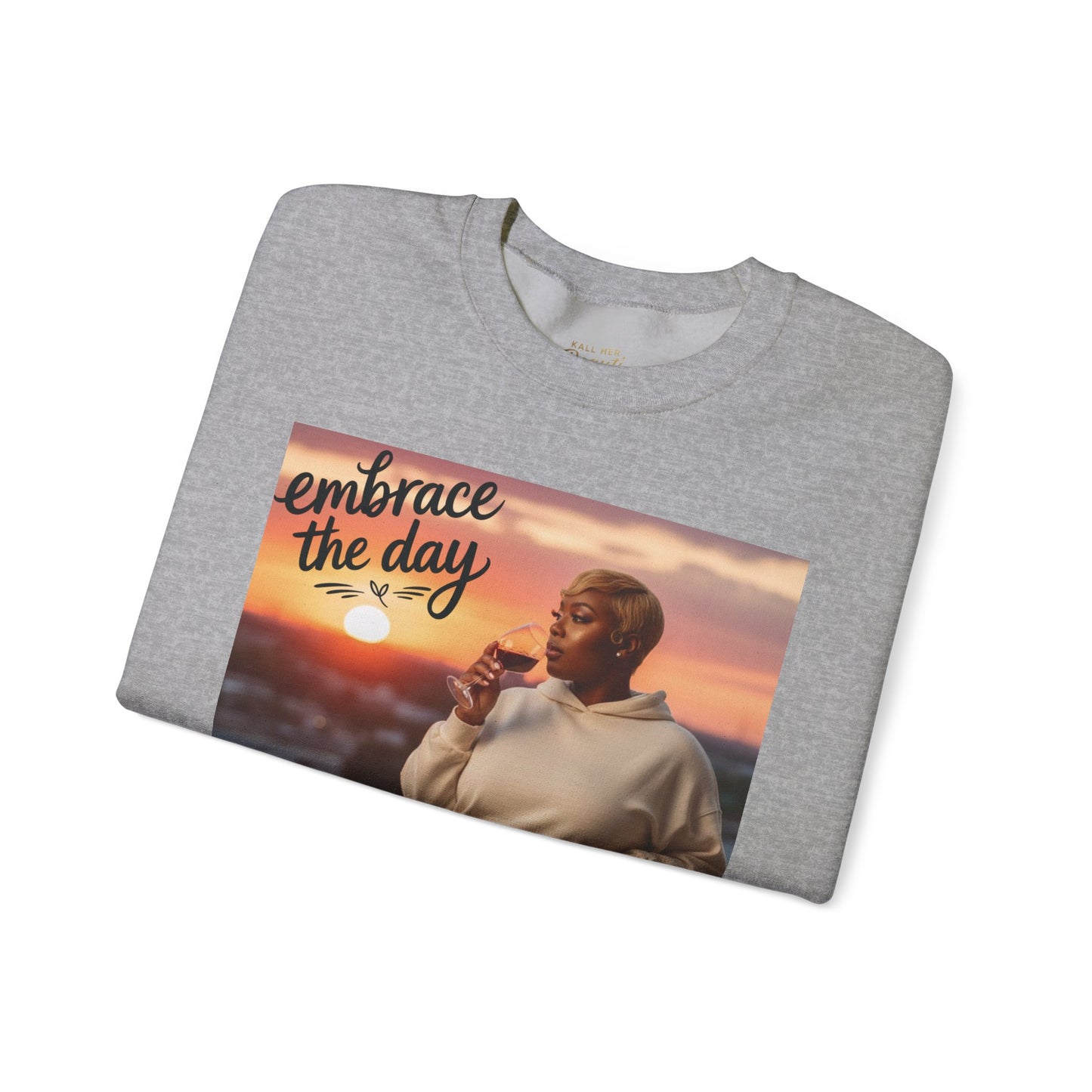 embrace the day Sweatshirt | minimalist hand-lettered quote, script typography