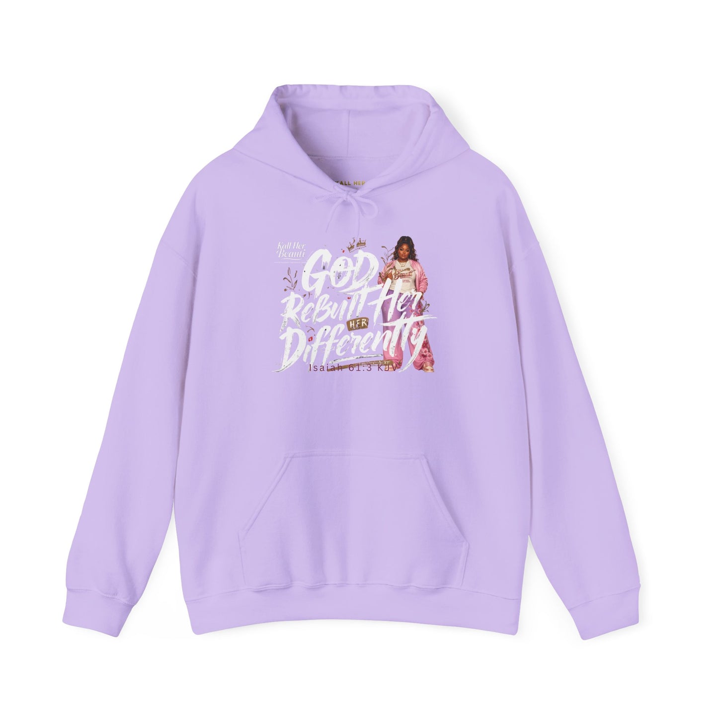 God Rebuilt Her Differently Graphic Hoodie| Kall Her Beauti Faith Collection