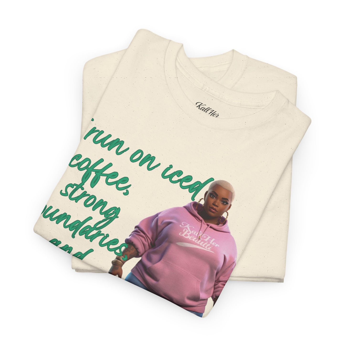 Say It With Your Chest-Iced Coffee & Boundaries" Oversized Streetwear Tee | Plus Size Graphic T-Shirt