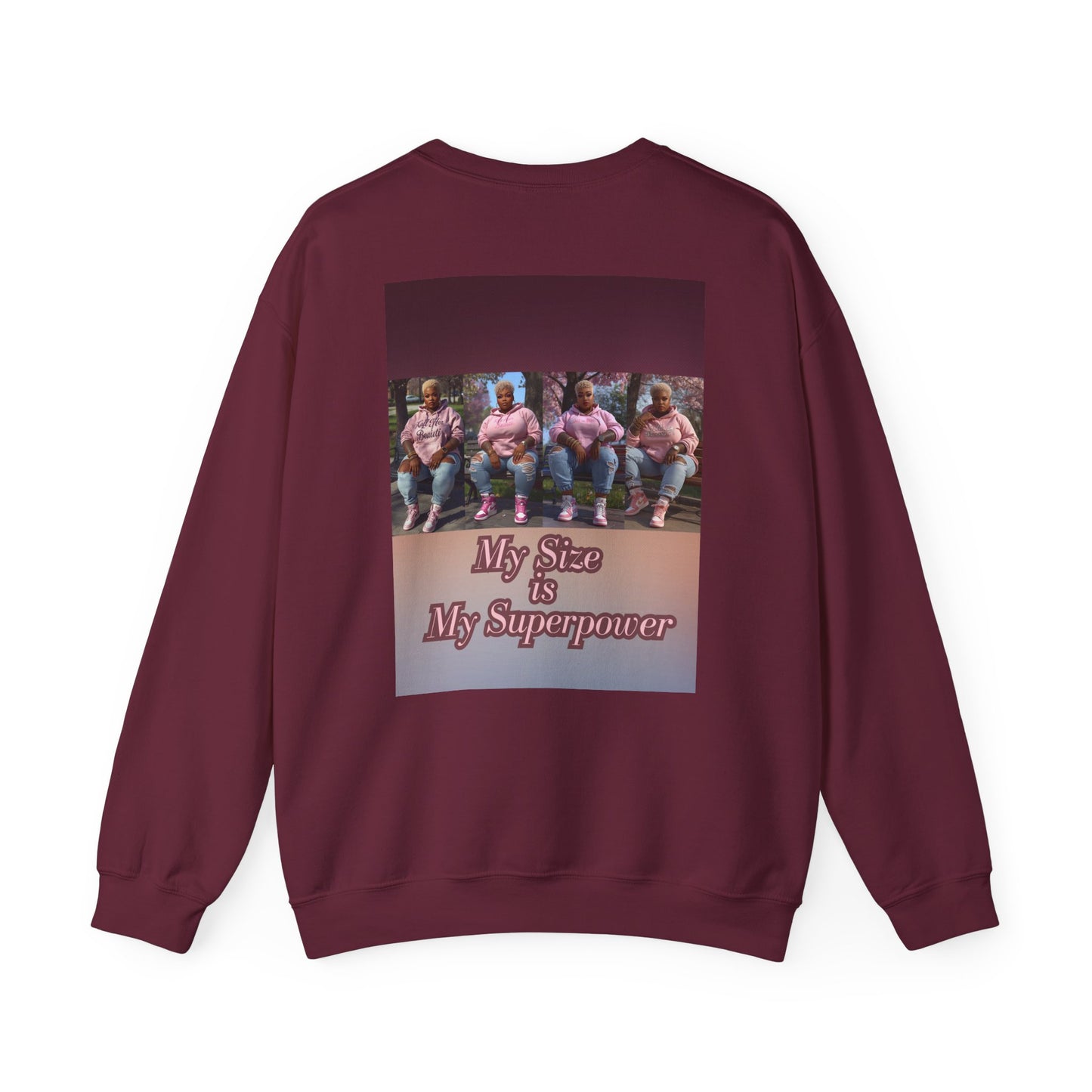 My Size is My Superpower Premium Graphic Sweatshirt | Curvy Empowerment Lounge Wear | Kall Her Beaut