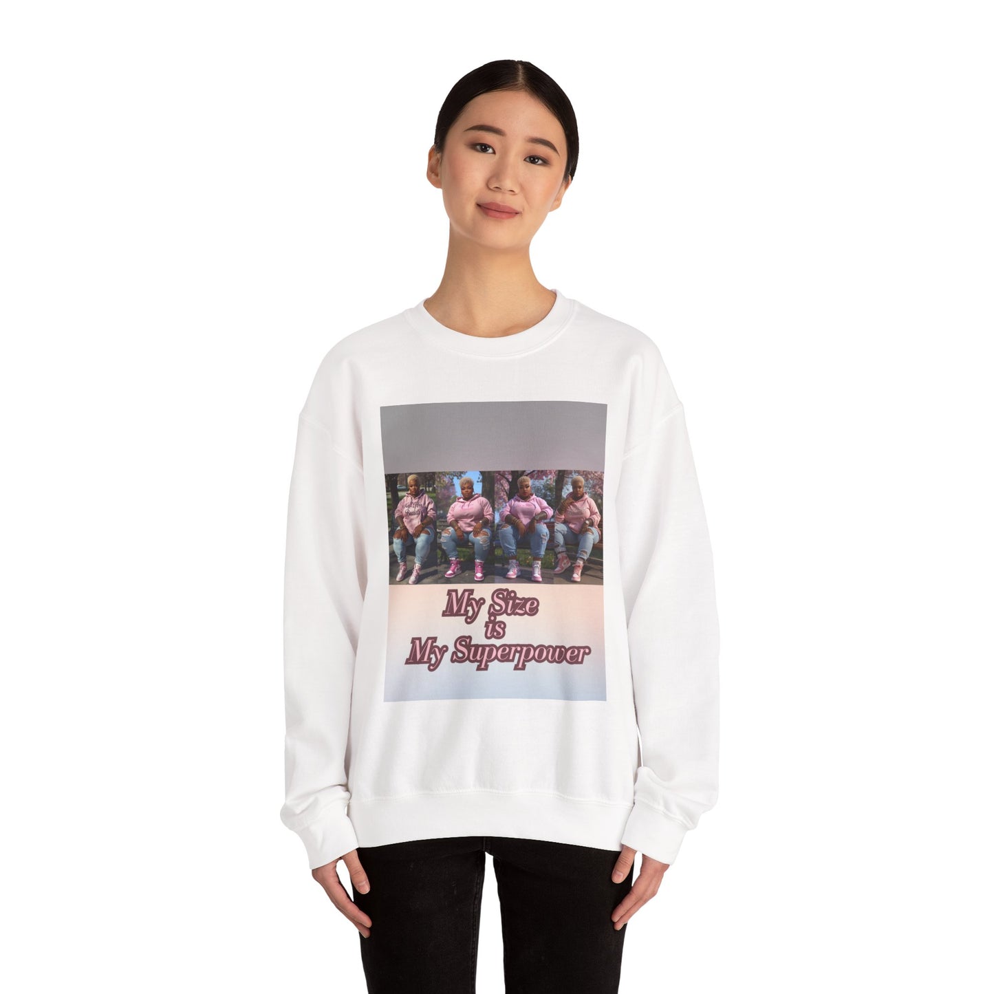 My Size is My Superpower Premium Graphic Sweatshirt | Curvy Empowerment Lounge Wear | Kall Her Beaut