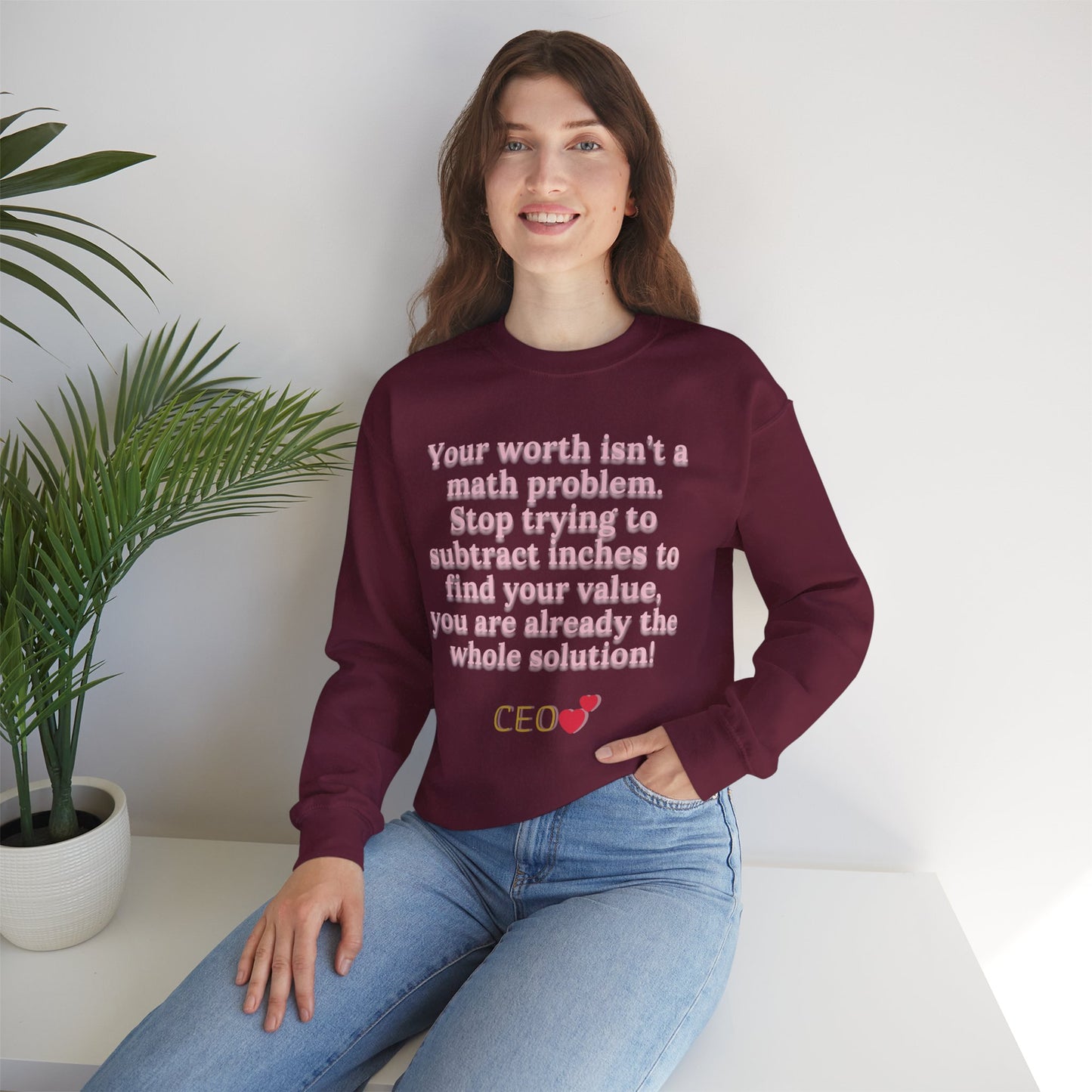 The "Whole Solution" CEO Crewneck | Plus Size Empowerment Sweatshirt | Kall Her Beauti