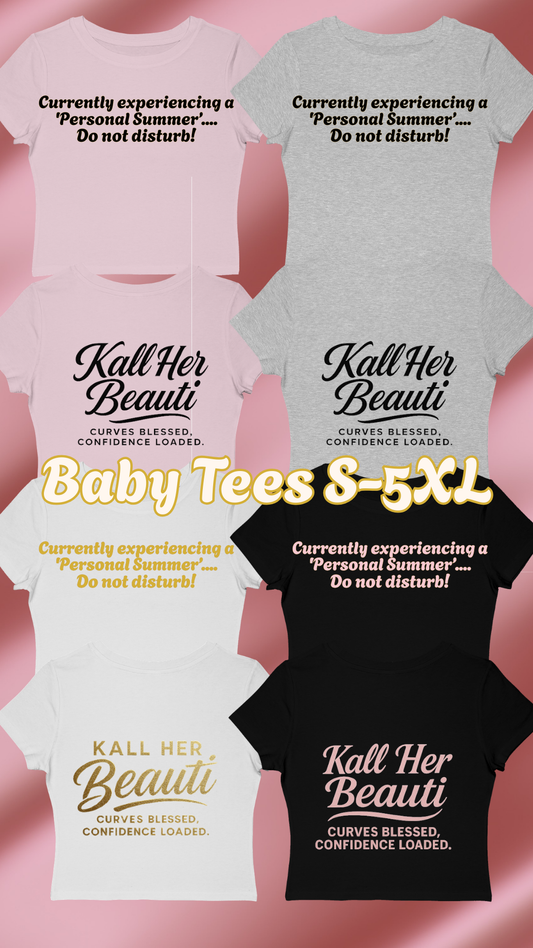"Personal Summer" Y2K Baby Tee | Plus Size Graphic Crop Top for Curvy Confidence
