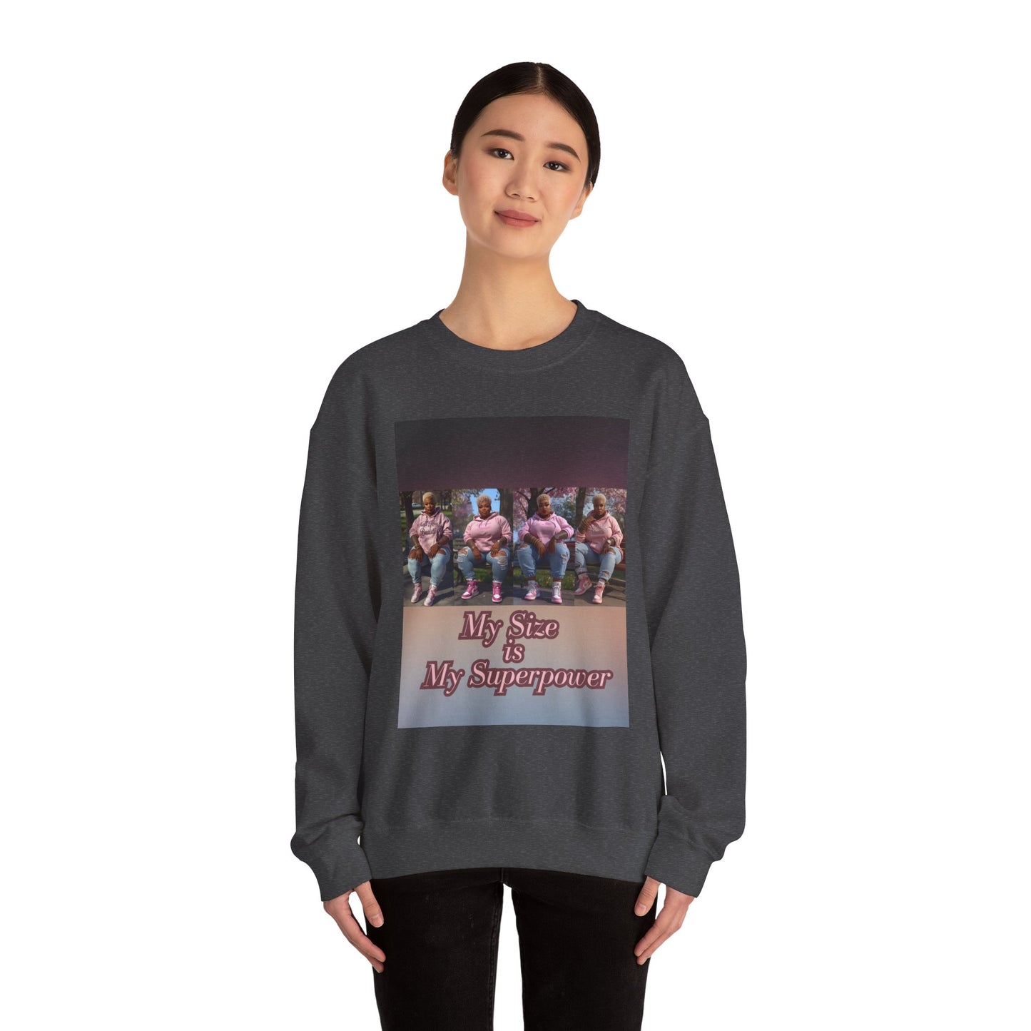 My Size is My Superpower Premium Graphic Sweatshirt | Curvy Empowerment Lounge Wear | Kall Her Beaut