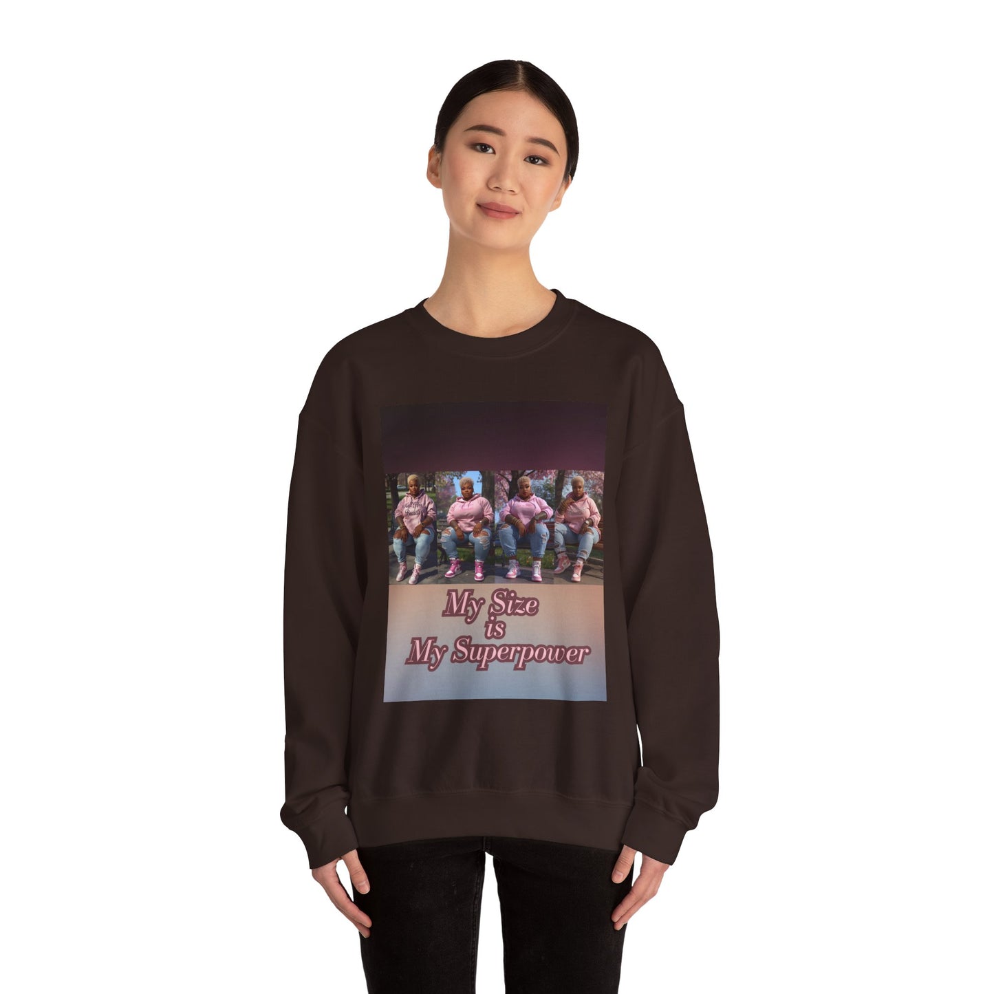 My Size is My Superpower Premium Graphic Sweatshirt | Curvy Empowerment Lounge Wear | Kall Her Beaut