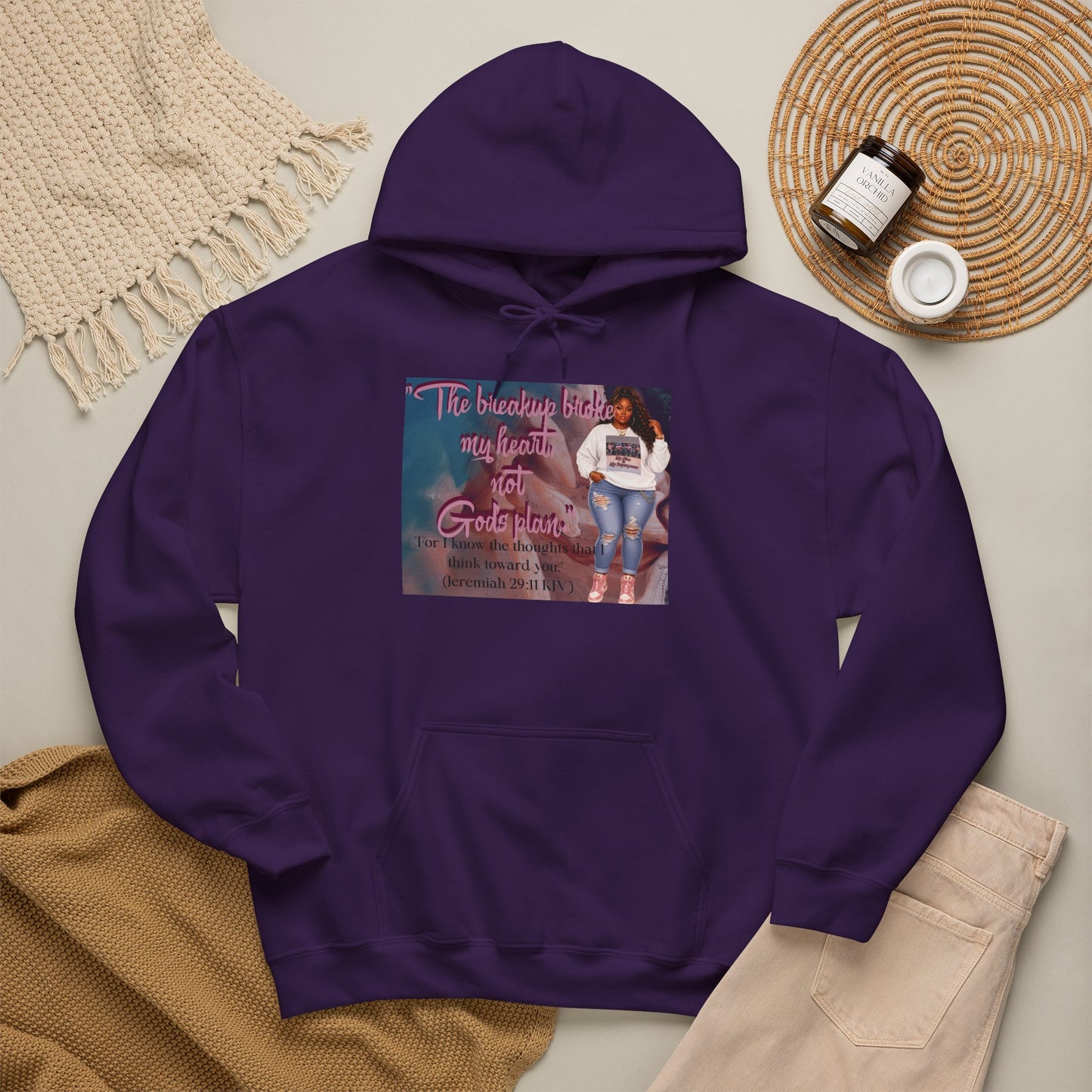 The Breakup Broke My Heart, Not God's Plan Graphic Hoodie| Kall Her Beauti Faith Collection