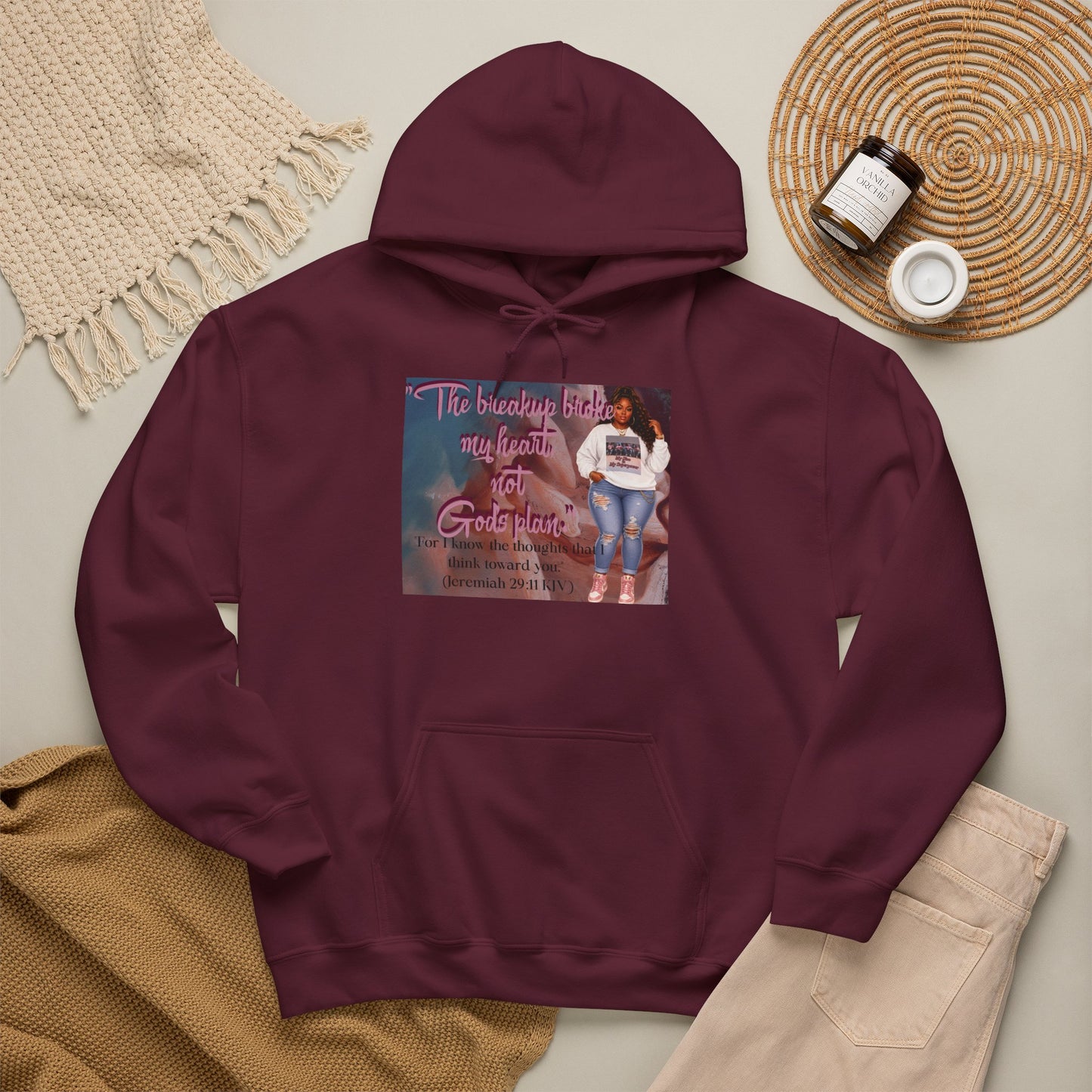 The Breakup Broke My Heart, Not God's Plan Graphic Hoodie| Kall Her Beauti Faith Collection