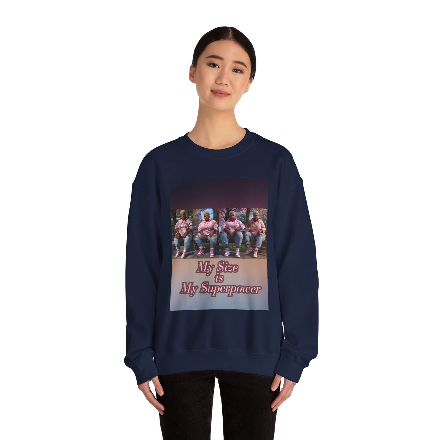 My Size is My Superpower Premium Graphic Sweatshirt | Curvy Empowerment Lounge Wear | Kall Her Beaut