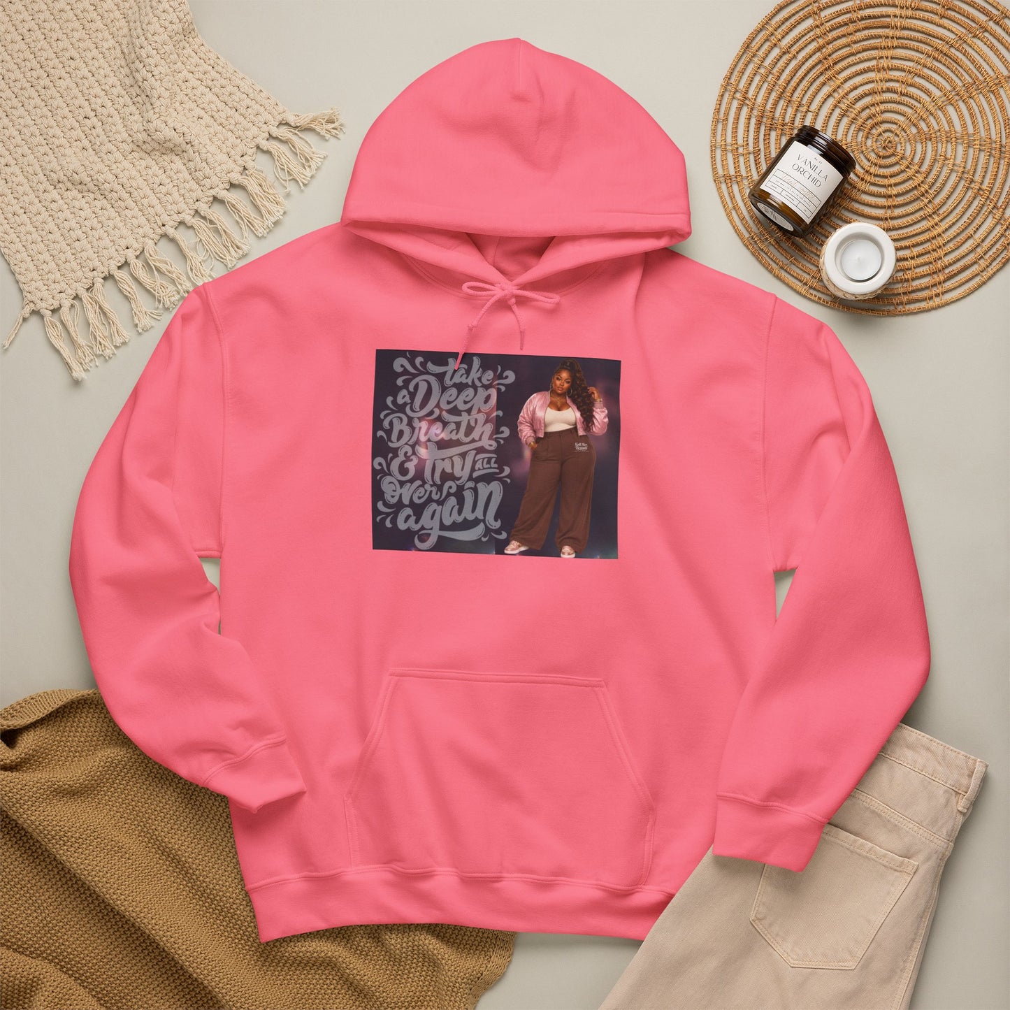 Take a Deep Breath & Try Again But Be Gentle I'm A Masterpiece Graphic Hoodie| Kall Her Beauti Faith Collection