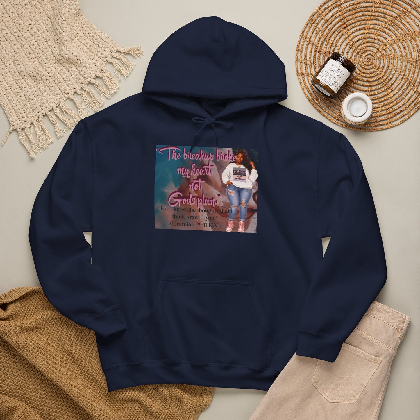 The Breakup Broke My Heart, Not God's Plan Graphic Hoodie| Kall Her Beauti Faith Collection