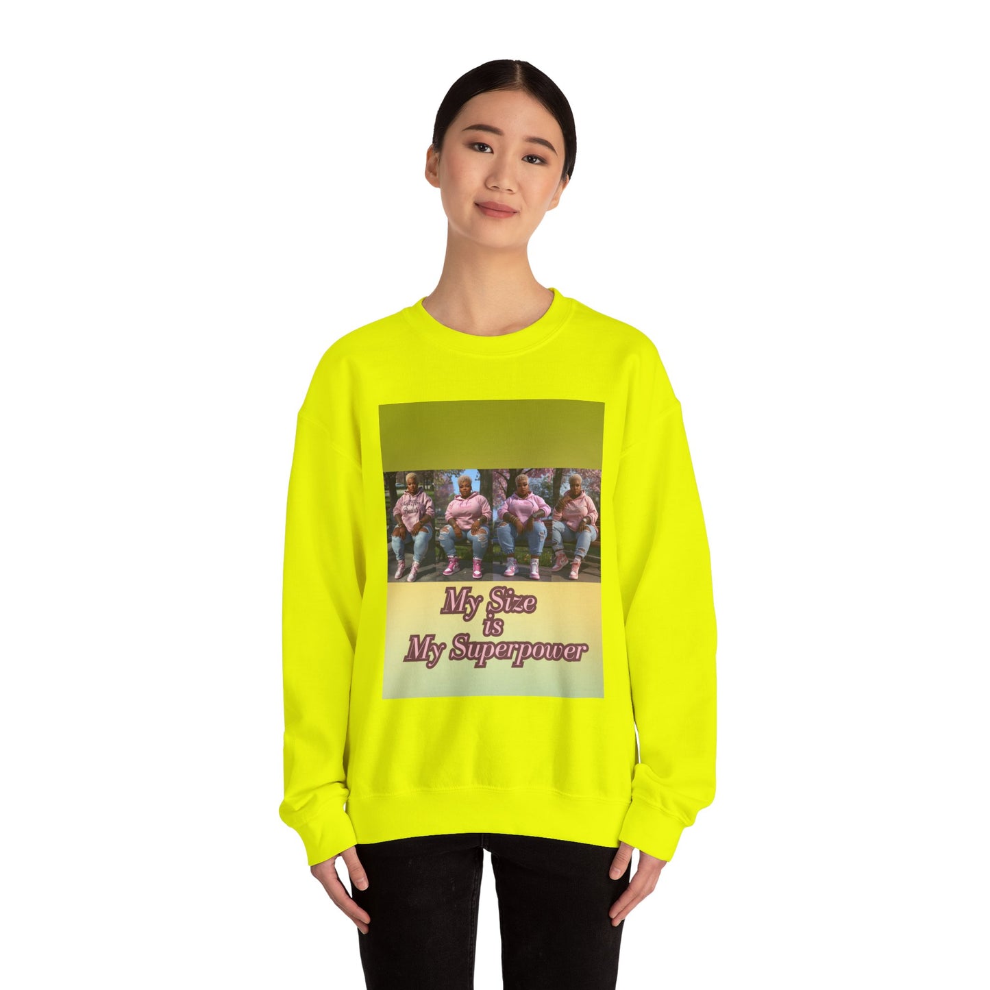 My Size is My Superpower Premium Graphic Sweatshirt | Curvy Empowerment Lounge Wear | Kall Her Beaut