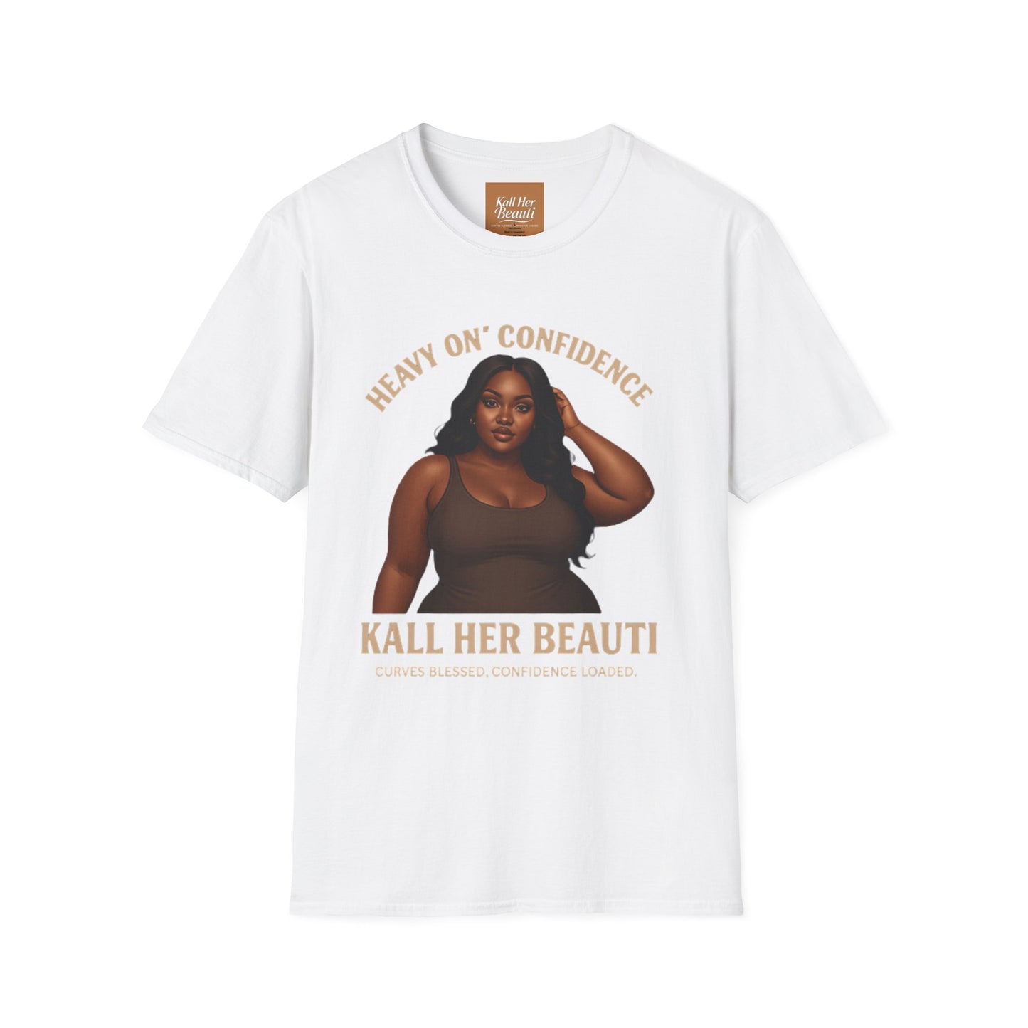 Heavy On Confidence Plus Size Woman T-Shirt | Kall Her Beauti Phrase Tee