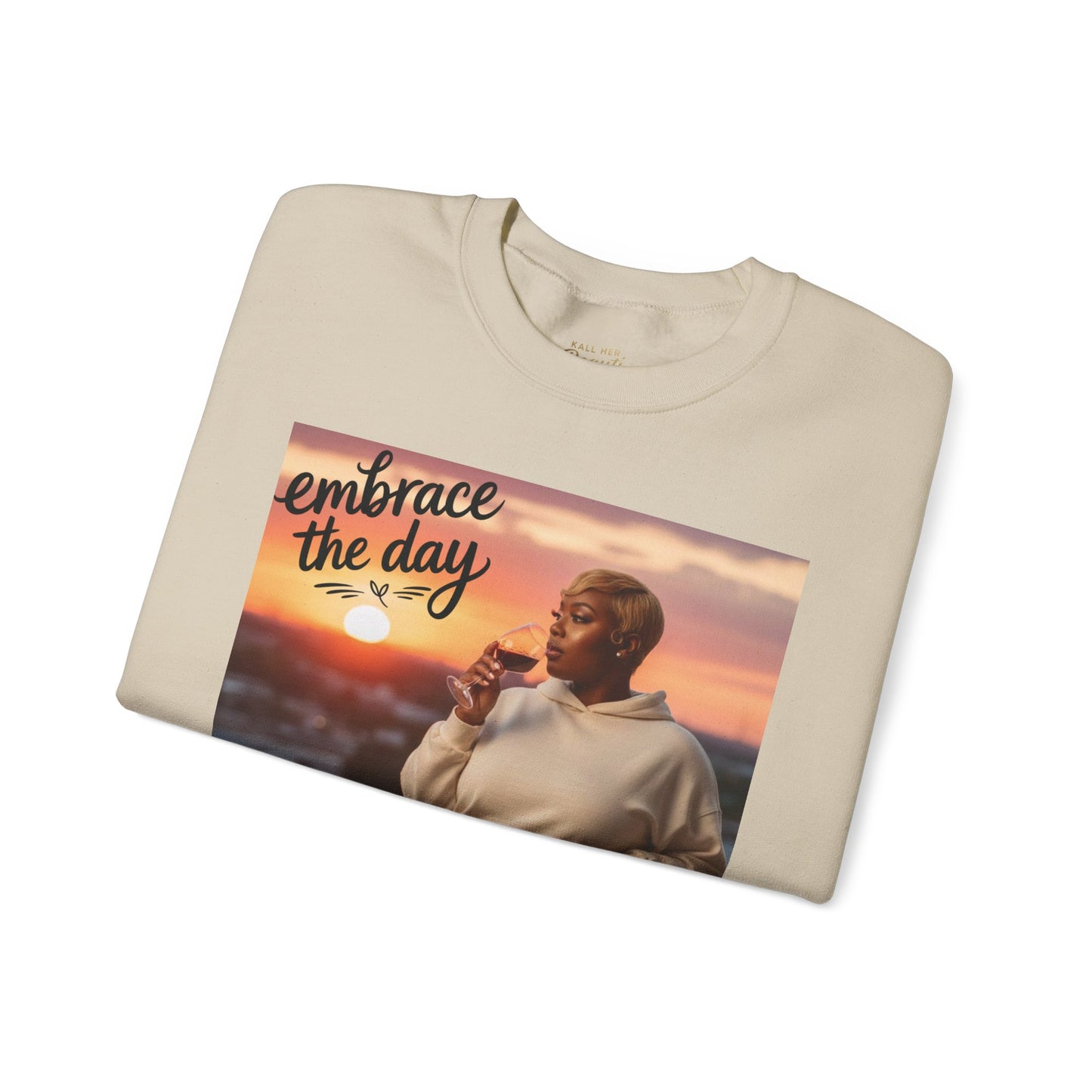 embrace the day Sweatshirt | minimalist hand-lettered quote, script typography