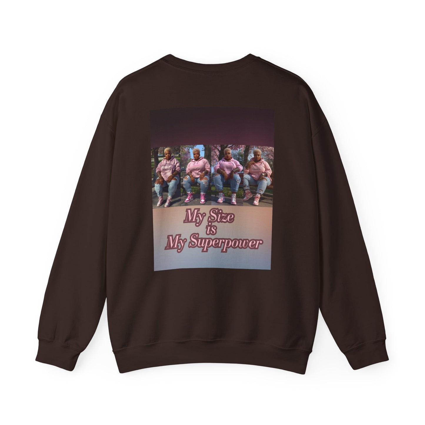 My Size is My Superpower Premium Graphic Sweatshirt | Curvy Empowerment Lounge Wear | Kall Her Beaut