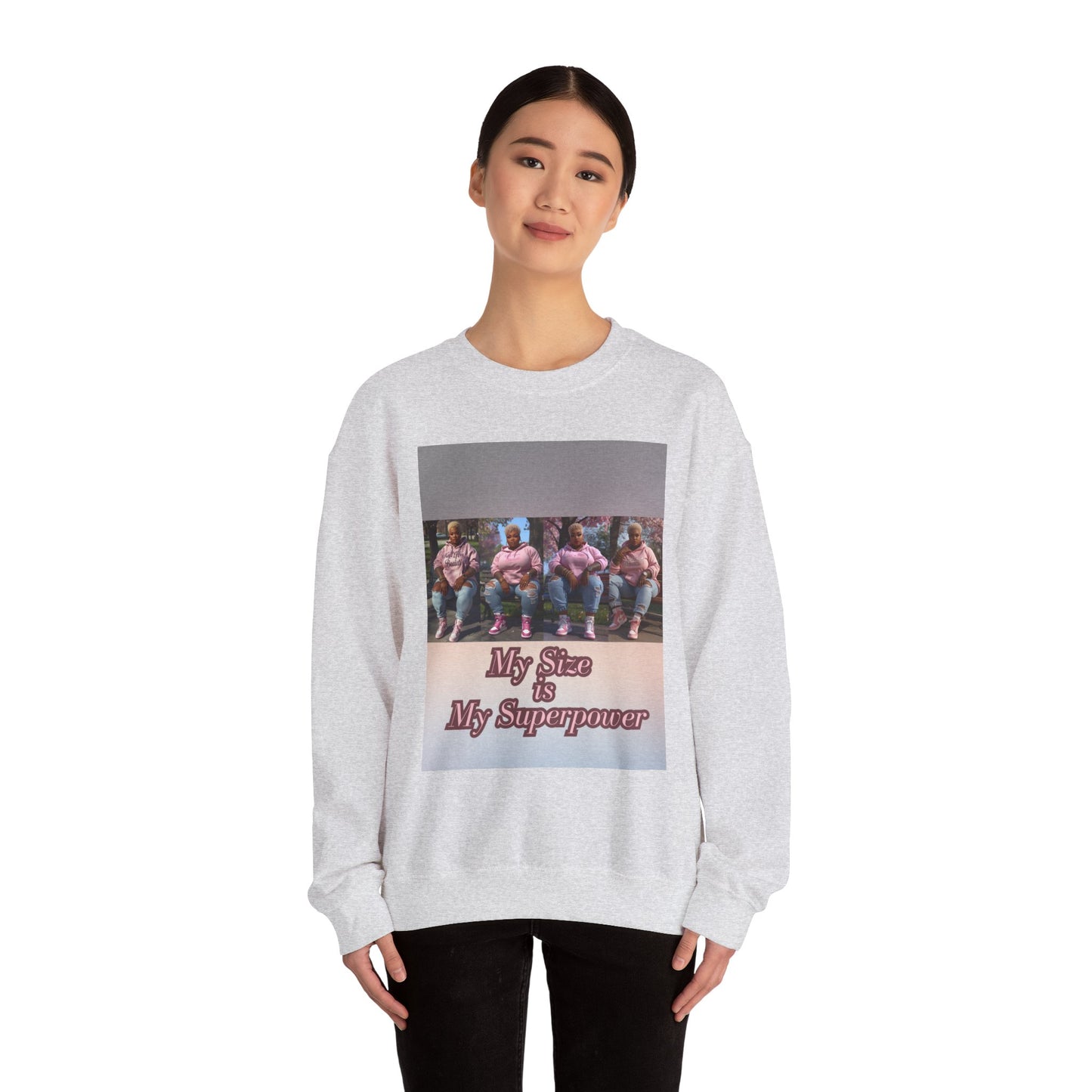 My Size is My Superpower Premium Graphic Sweatshirt | Curvy Empowerment Lounge Wear | Kall Her Beaut