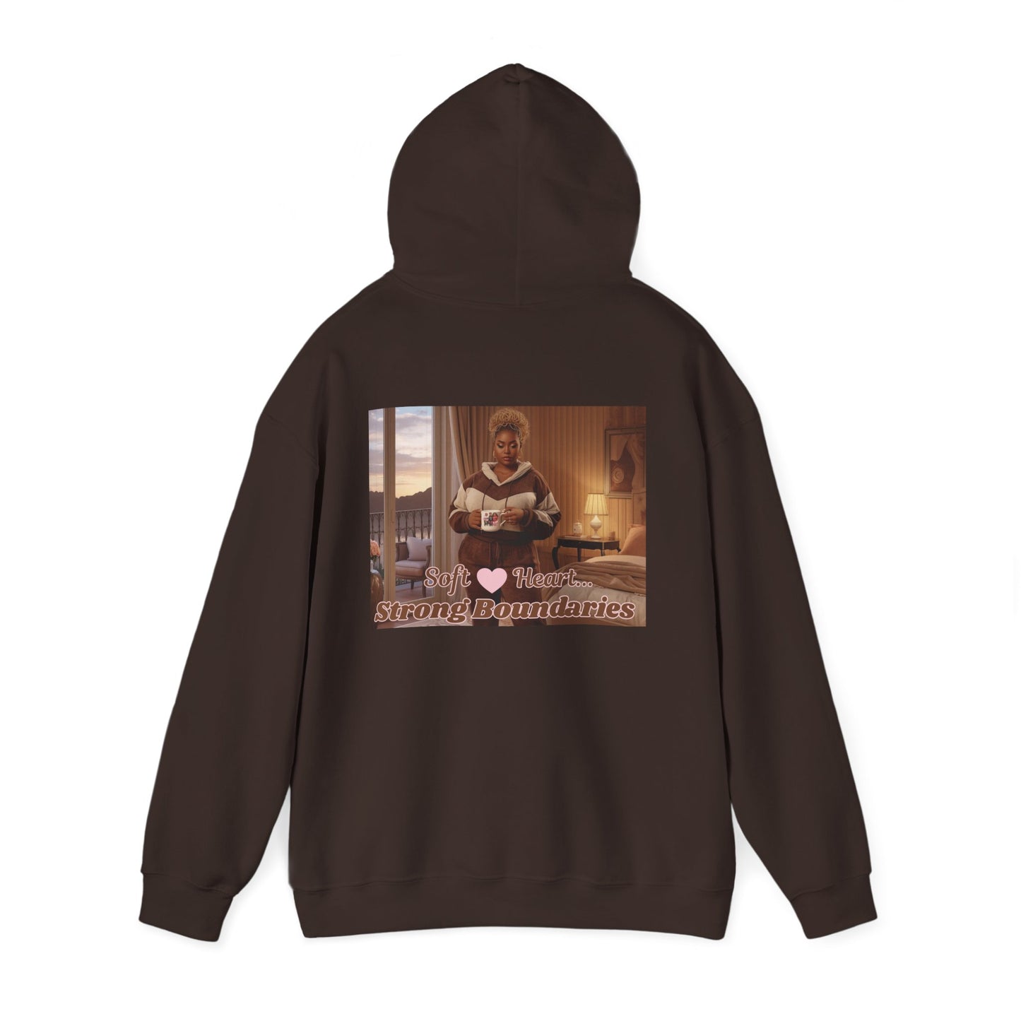 Comfort Hoodie — "Set Strong Boundaries" Vintage Cozy Pullover