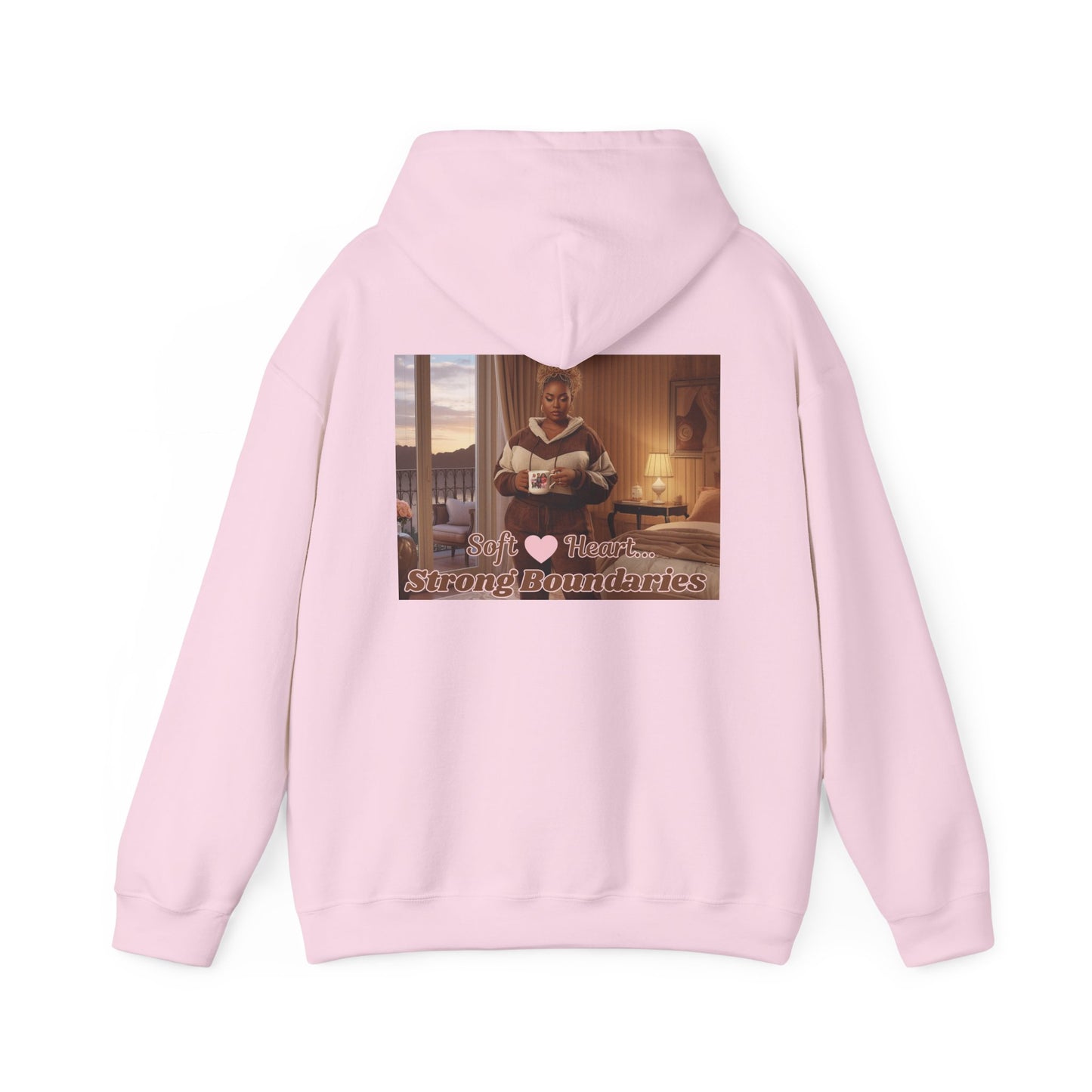 Comfort Hoodie — "Set Strong Boundaries" Vintage Cozy Pullover