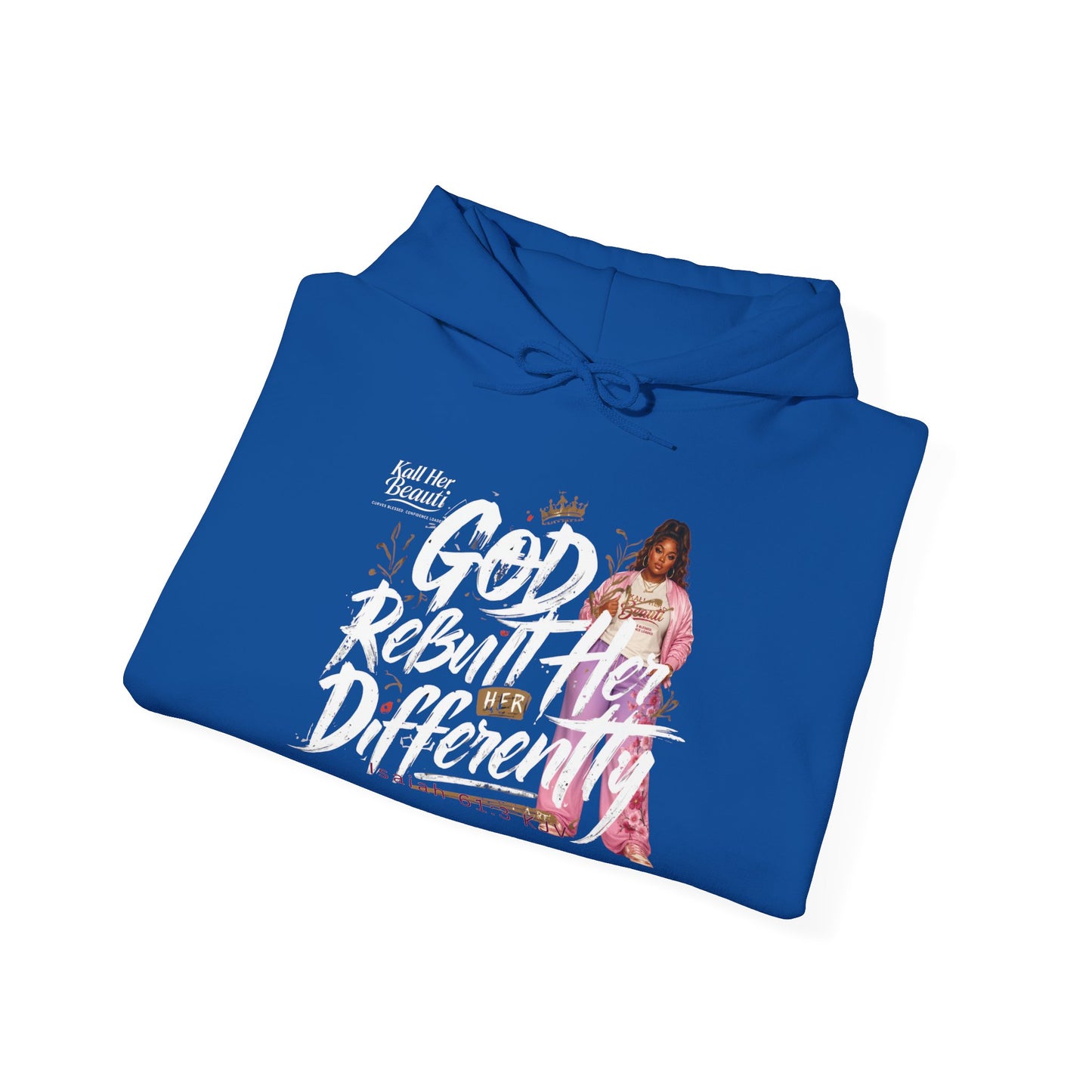 God Rebuilt Her Differently Graphic Hoodie| Kall Her Beauti Faith Collection