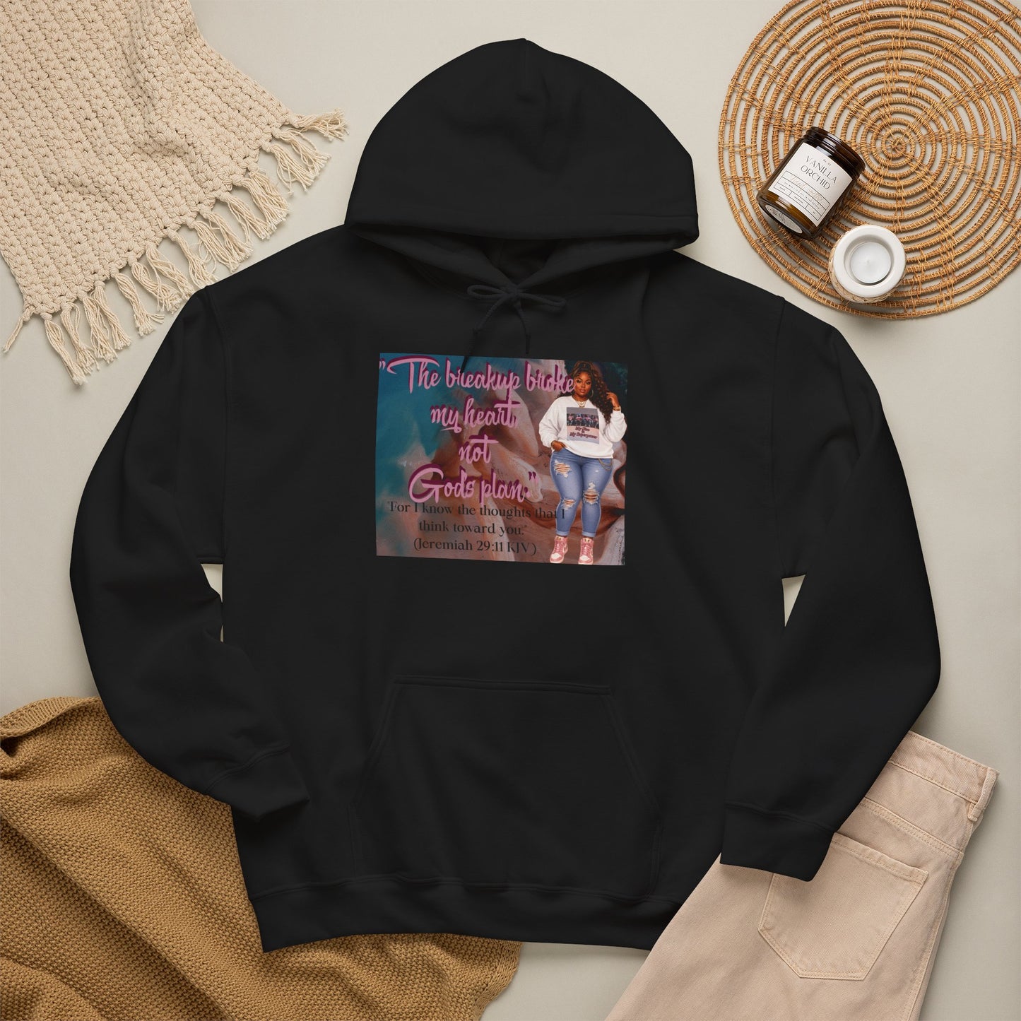 The Breakup Broke My Heart, Not God's Plan Graphic Hoodie| Kall Her Beauti Faith Collection