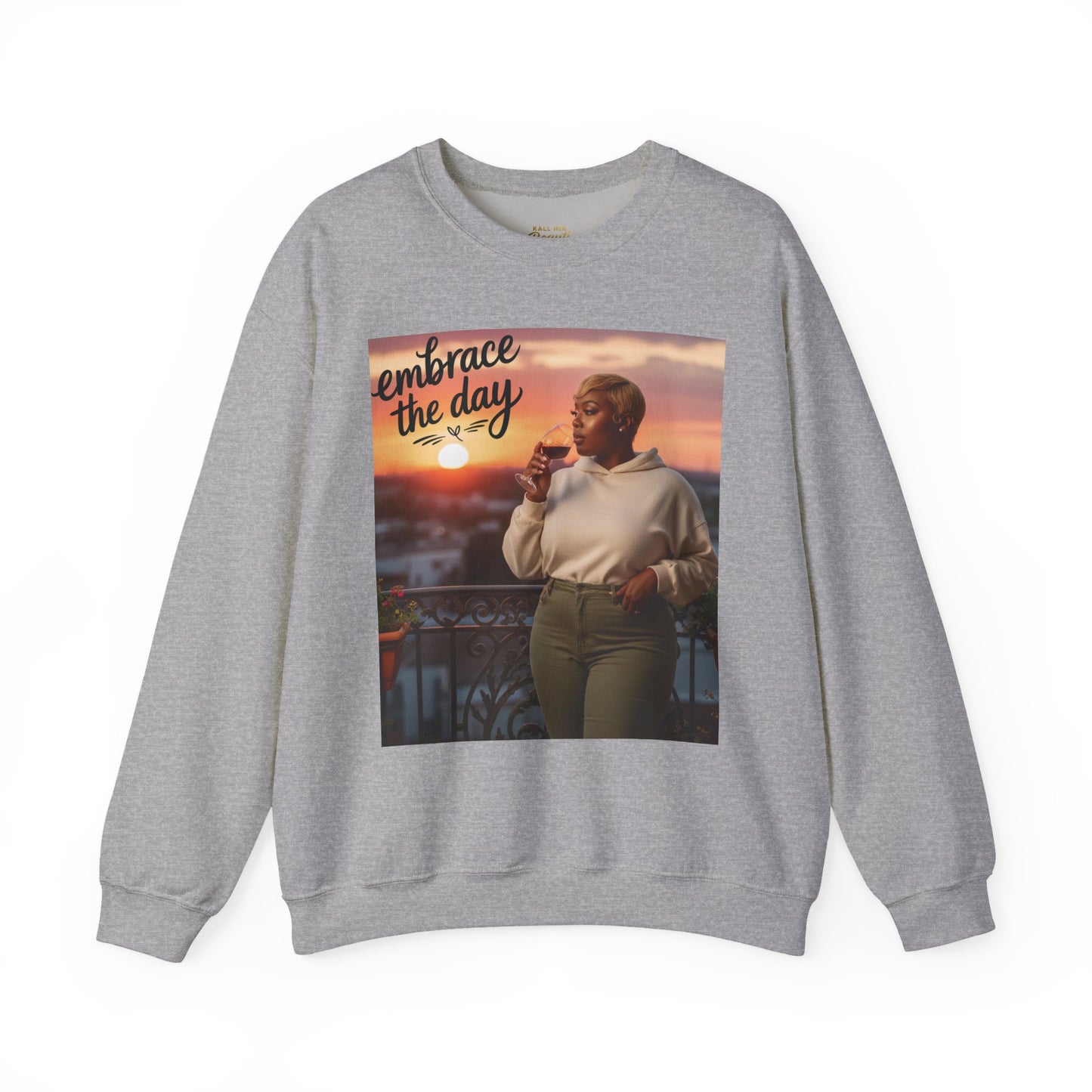 embrace the day Sweatshirt | minimalist hand-lettered quote, script typography