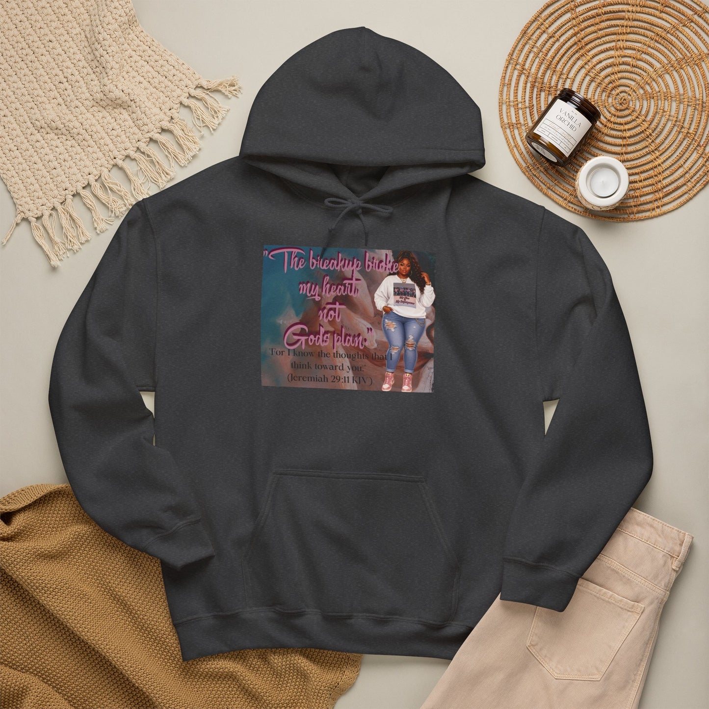 The Breakup Broke My Heart, Not God's Plan Graphic Hoodie| Kall Her Beauti Faith Collection