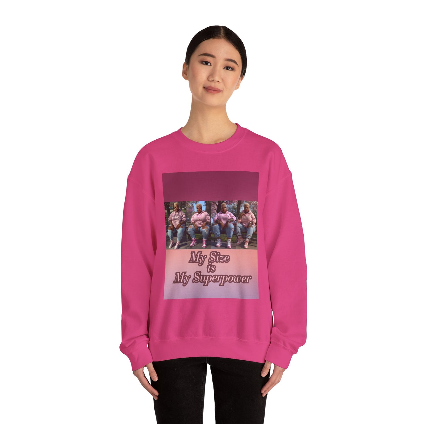 My Size is My Superpower Premium Graphic Sweatshirt | Curvy Empowerment Lounge Wear | Kall Her Beaut